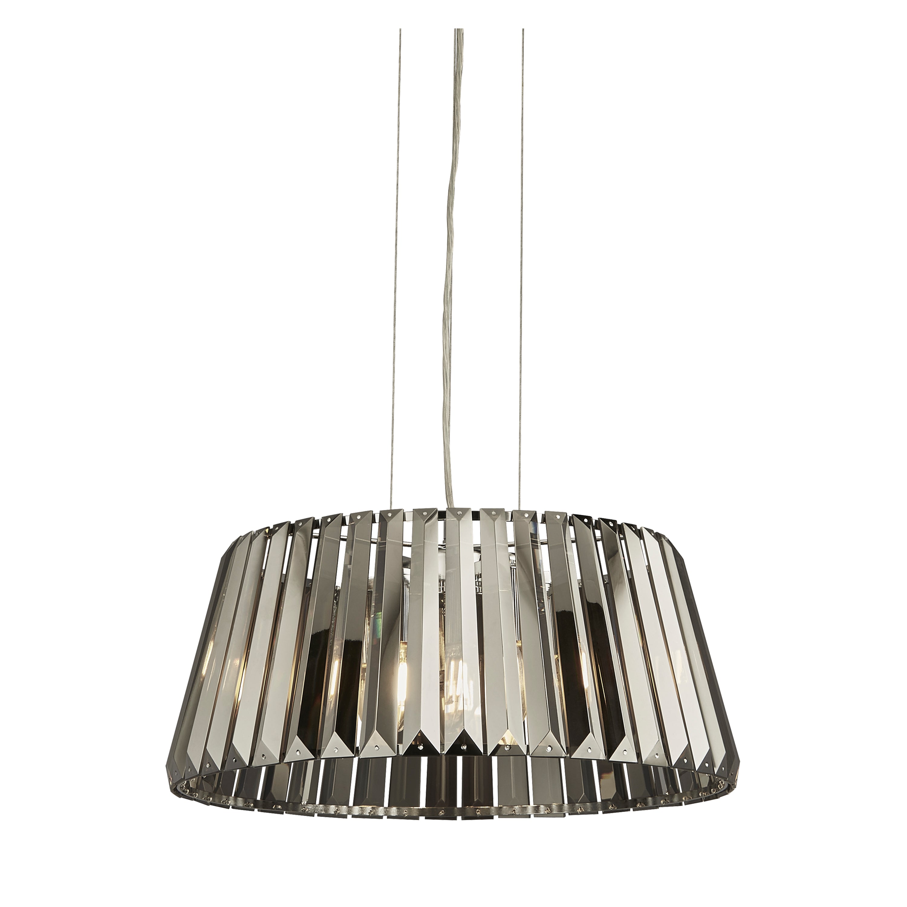 Searchlight Talton 5 Light Pendant to Semi-Flush - Chrome & Smoked Glass