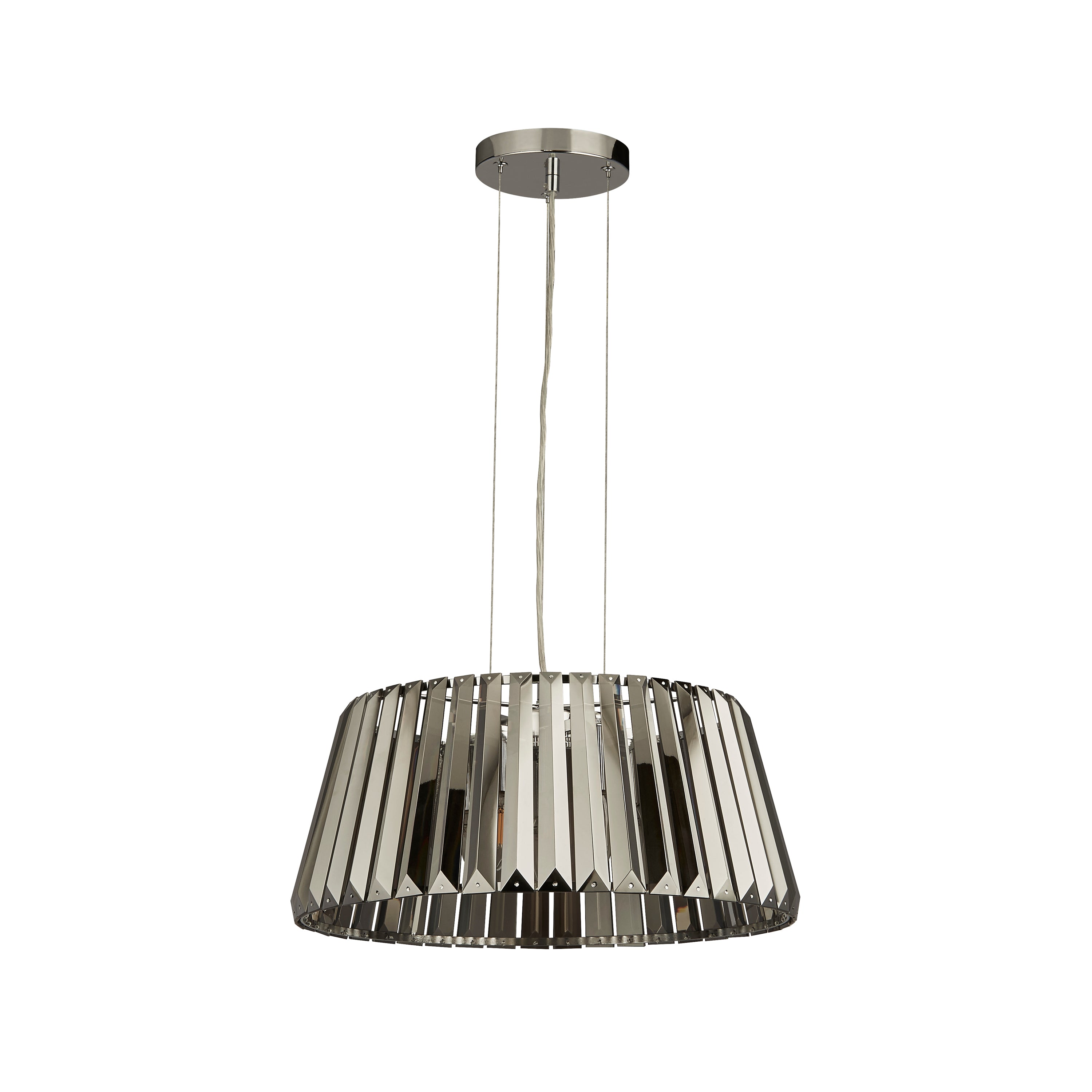 Searchlight Talton 5 Light Pendant to Semi-Flush - Chrome & Smoked Glass