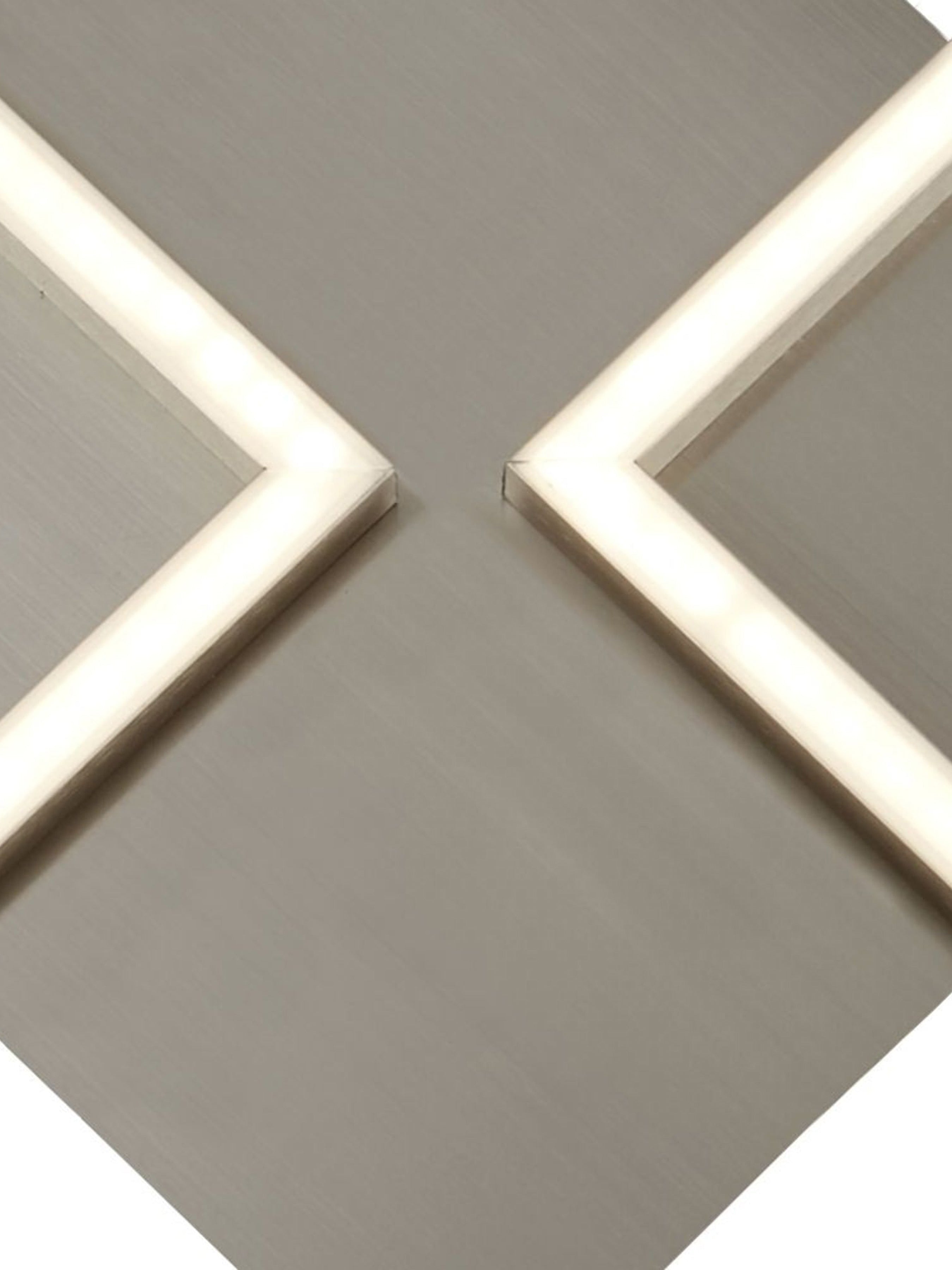 Searchlight Waltham 2 Light LED Wall Light Large - Satin Silver