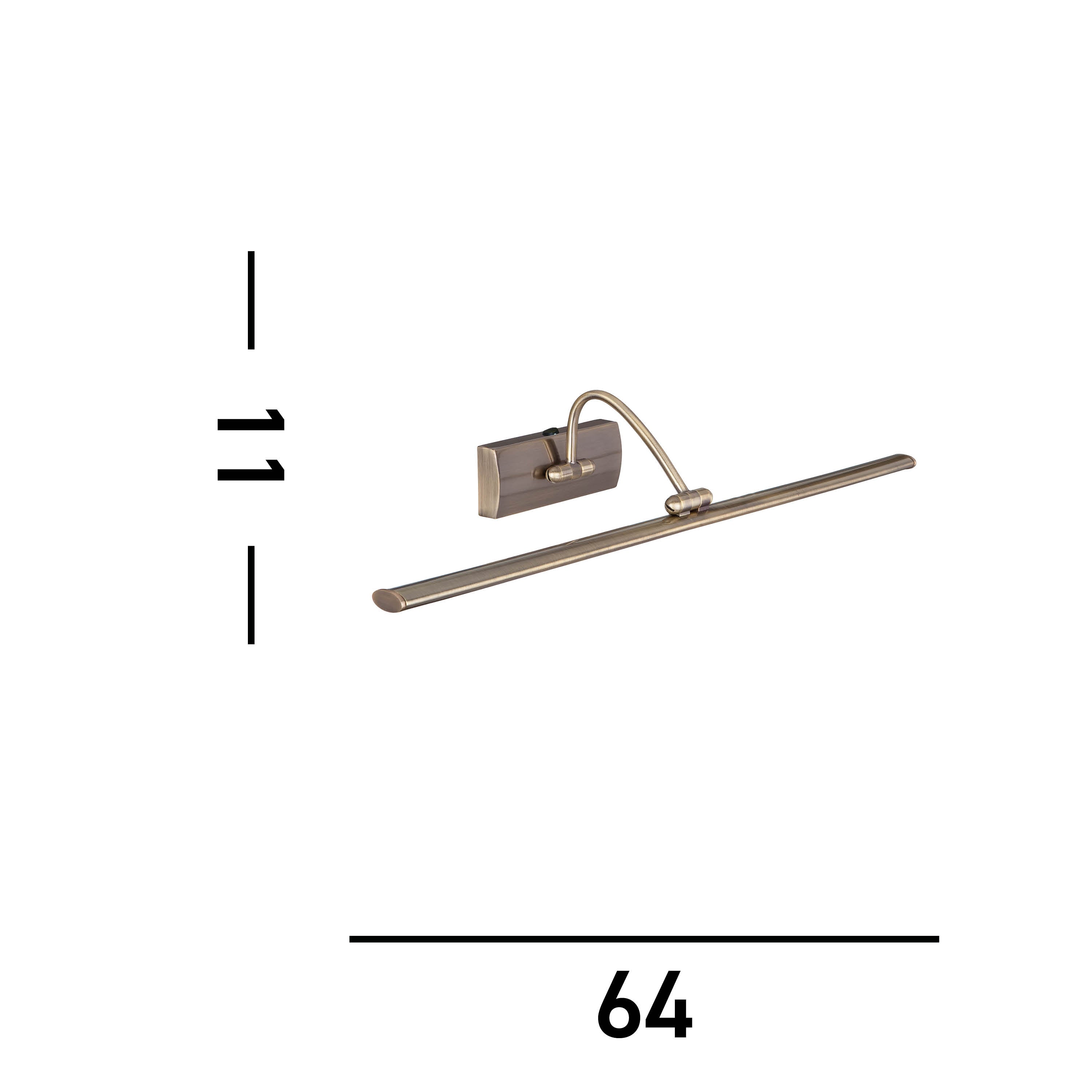 Searchlight Angela Antique Brass 81 LED Picture Light With Adjustable Head