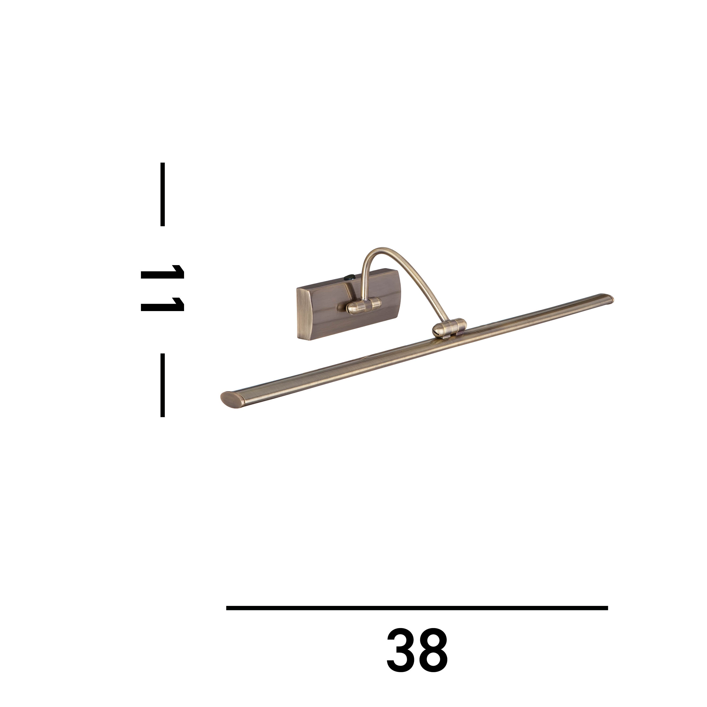 Searchlight Angela Antique Brass 51 LED Picture Light With Adjustable Head