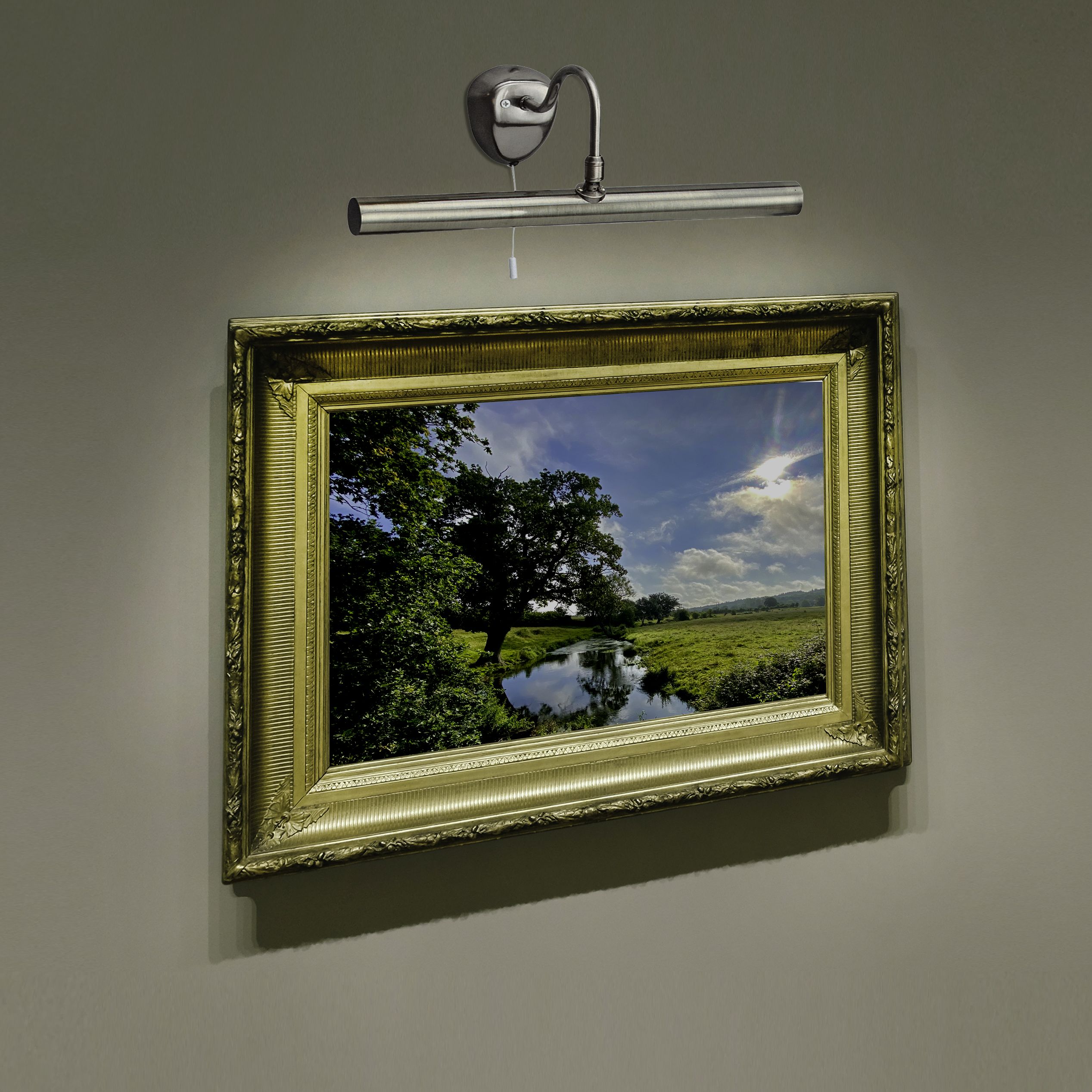 Searchlight Angela Antique Brass 2 Light Picture Light With Adjustable Knuckle Joint