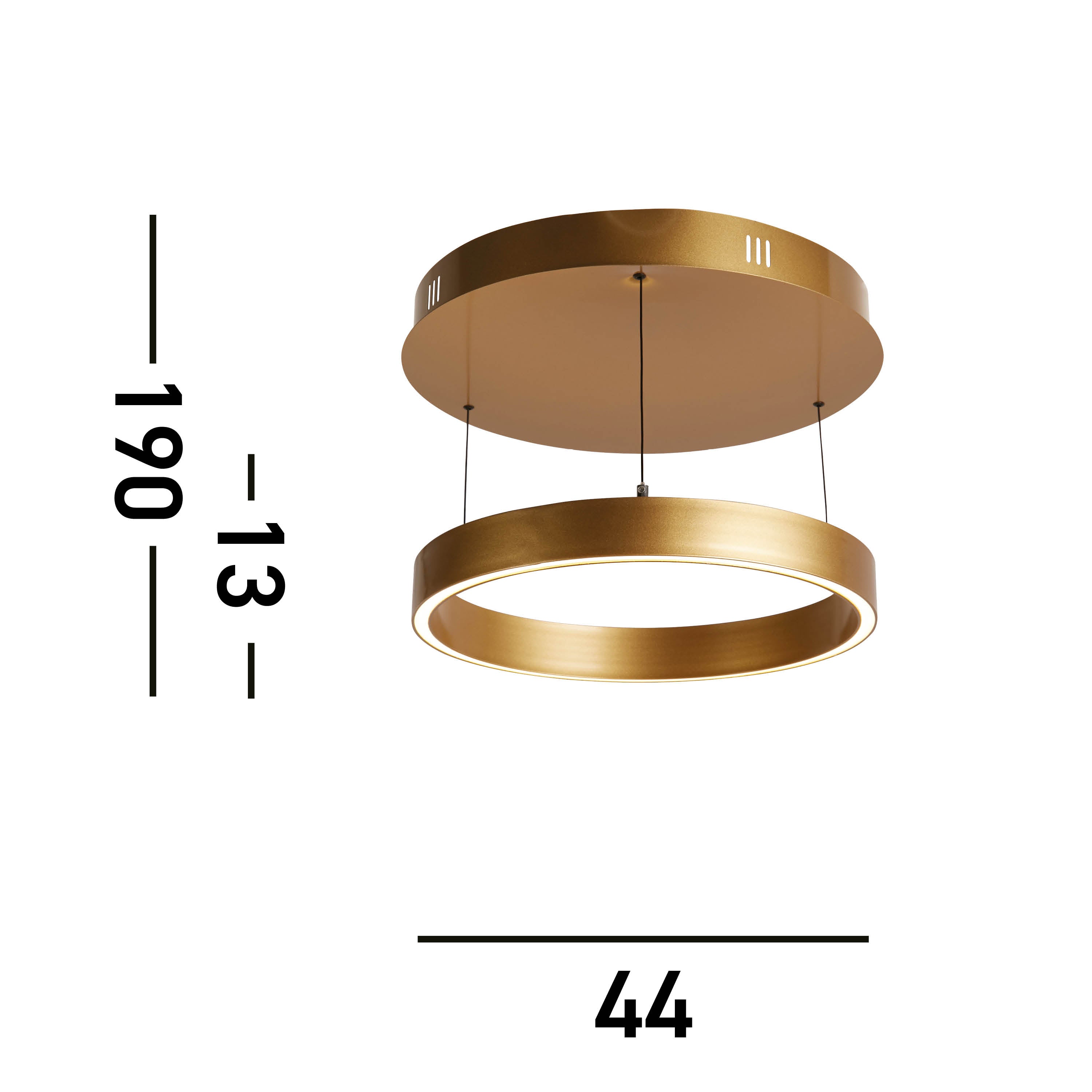 Searchlight Lance 440mm Gesture Control Pendant - Gold Metal & Opal Acrylic