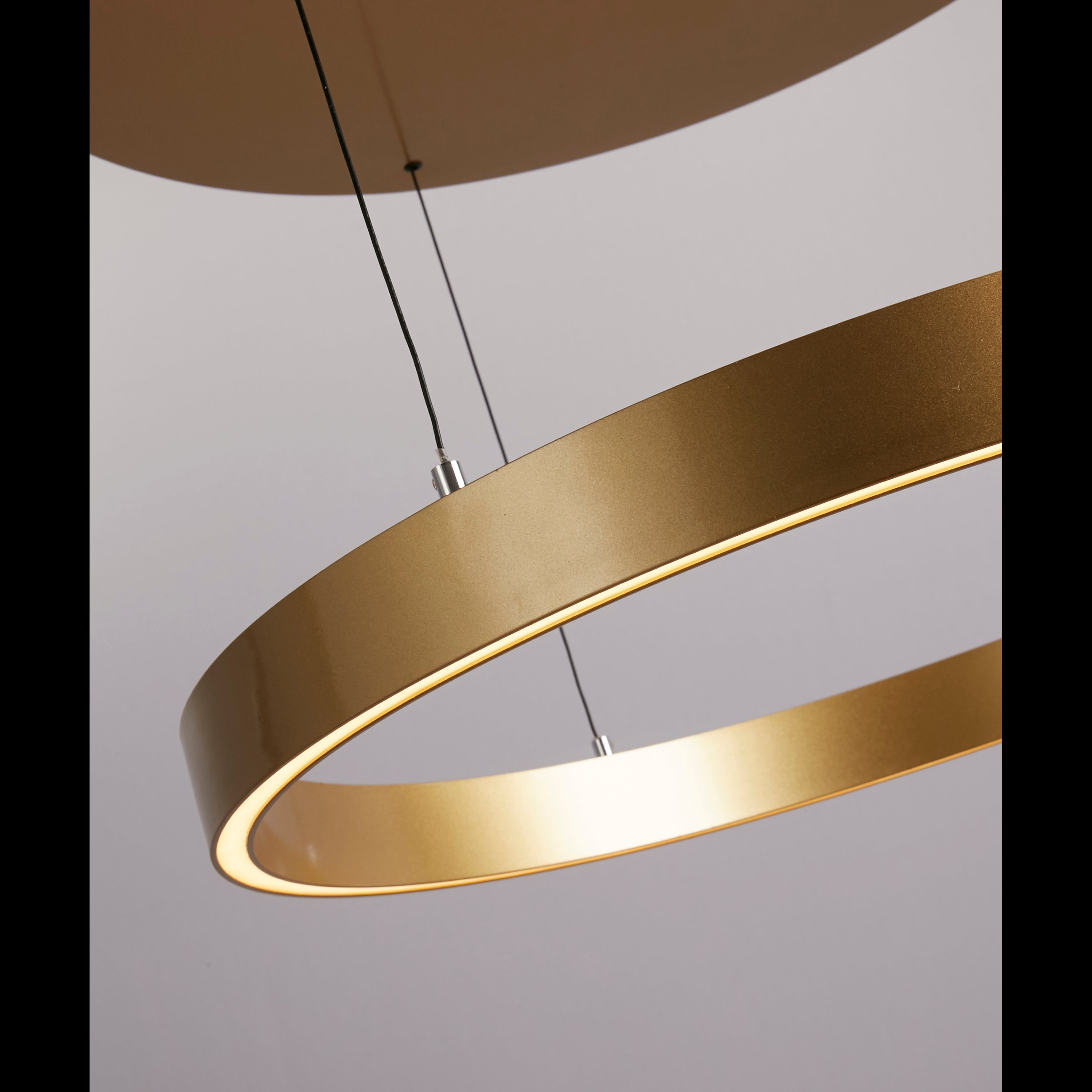 Searchlight Lance 640mm Gesture Control Pendant - Gold Metal & Opal Acrylic