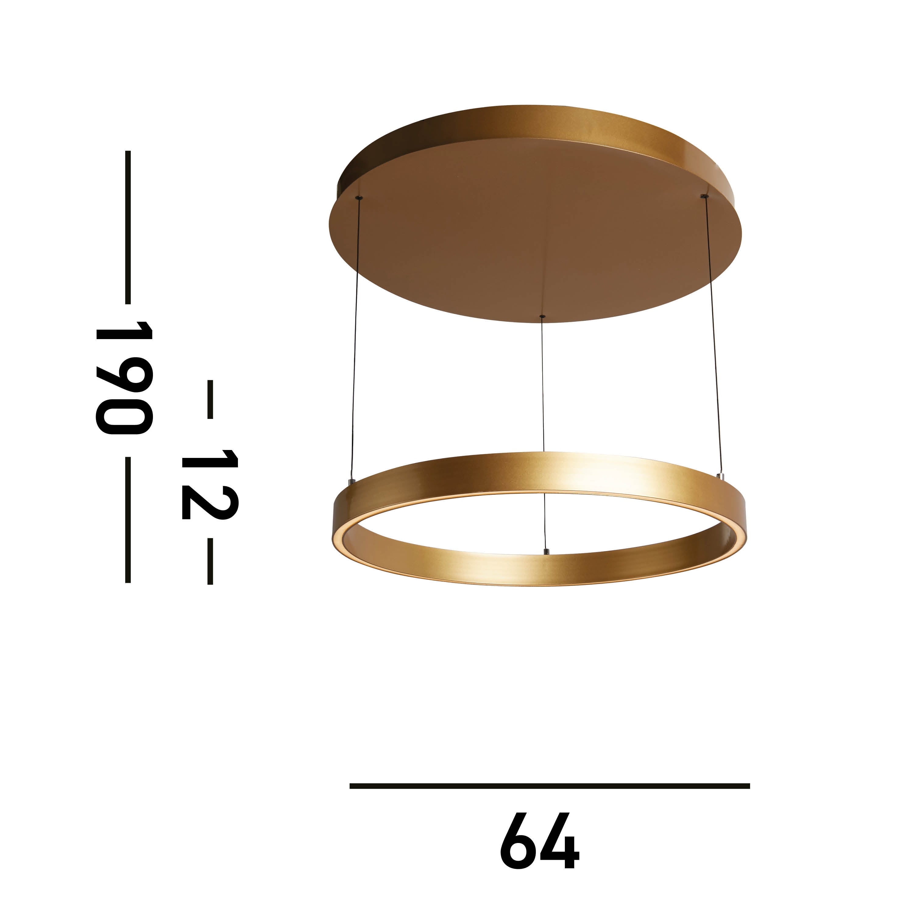 Searchlight Lance 640mm Gesture Control Pendant - Gold Metal & Opal Acrylic