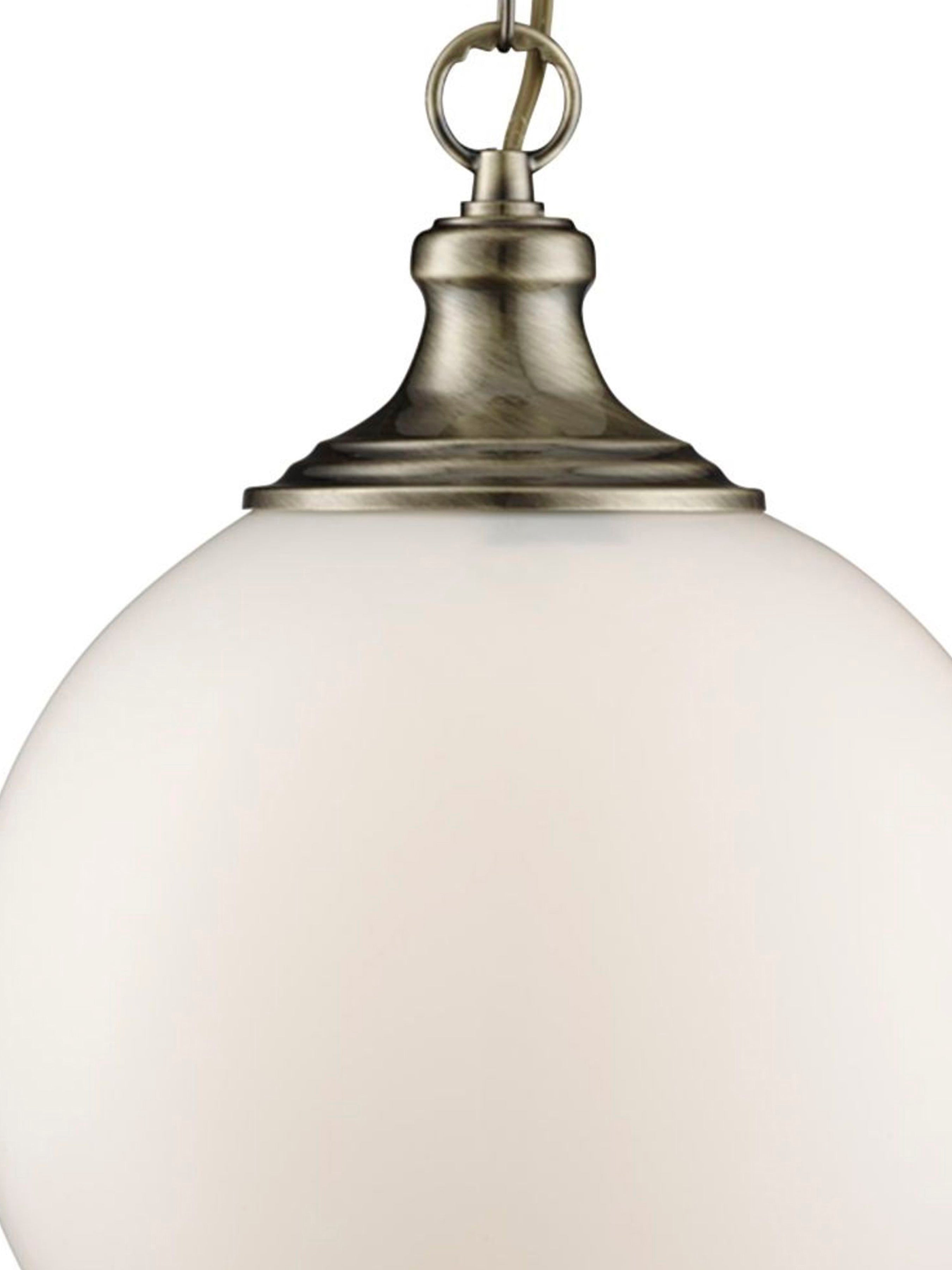 Searchlight Autumn - Single Pendant, Antique Brass, Opal Glass