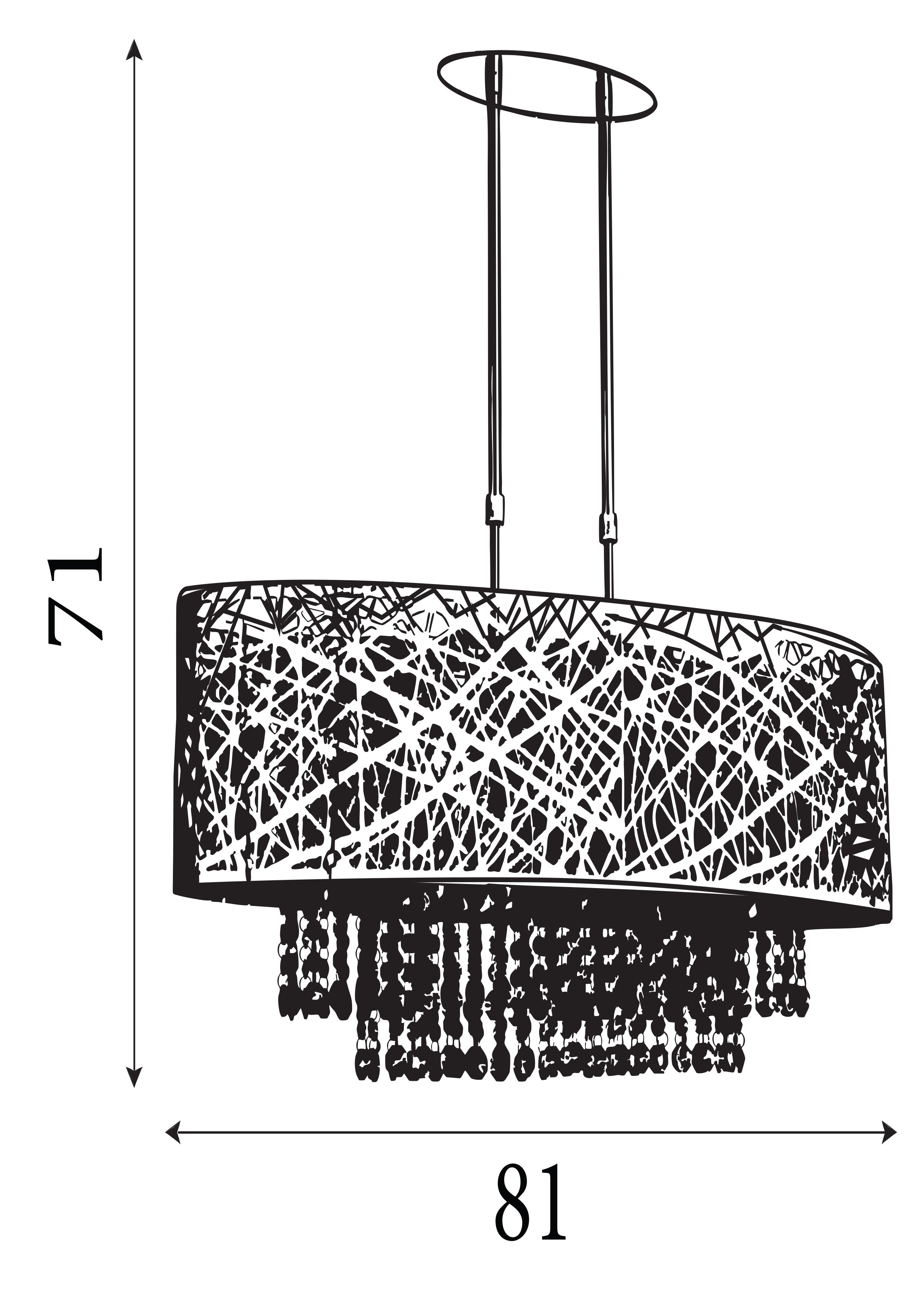 Searchlight Meliden 5 Light Semi-Flush - Chrome