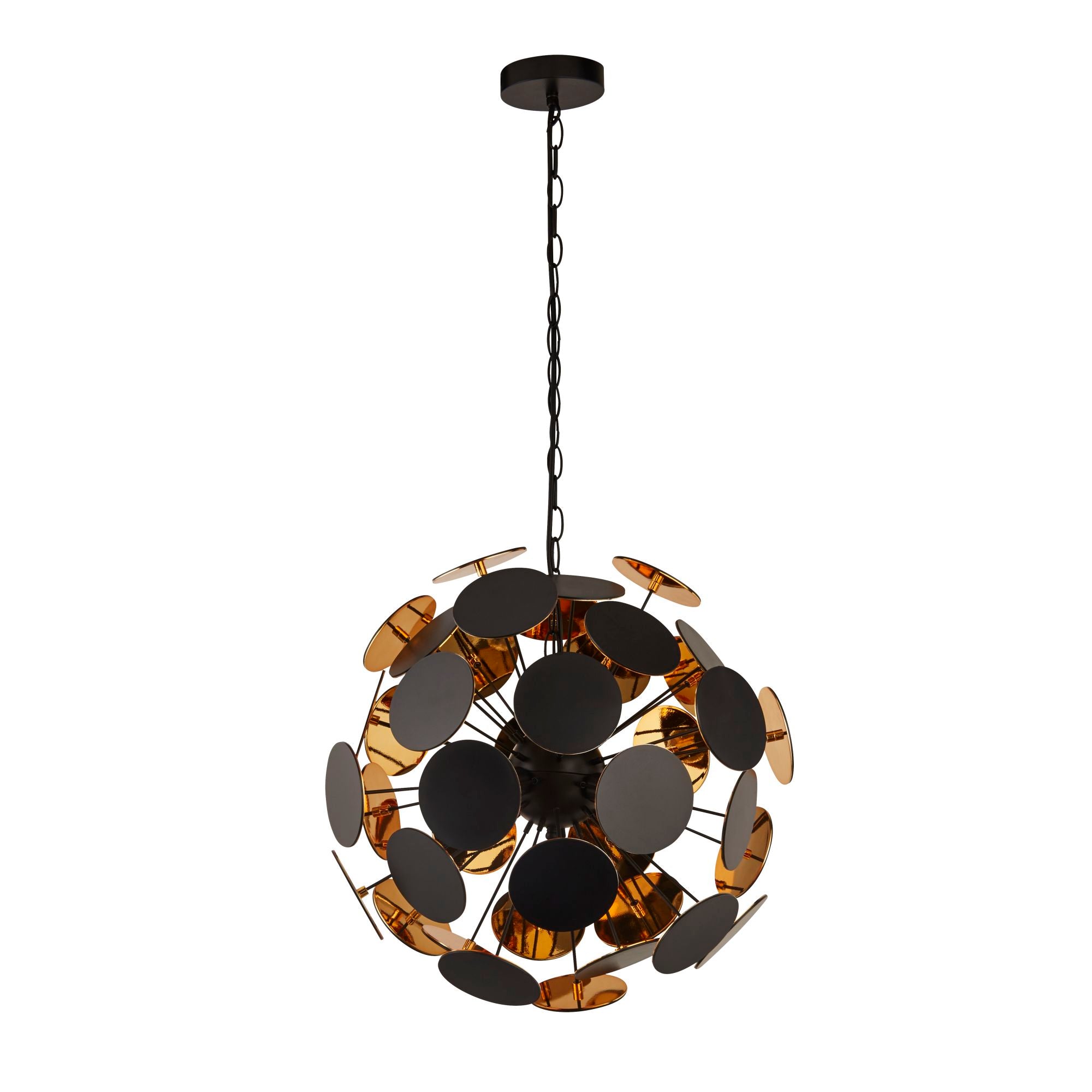 Searchlight Darnley 4 Light Ceiling Pendant - Matt Black & Gold