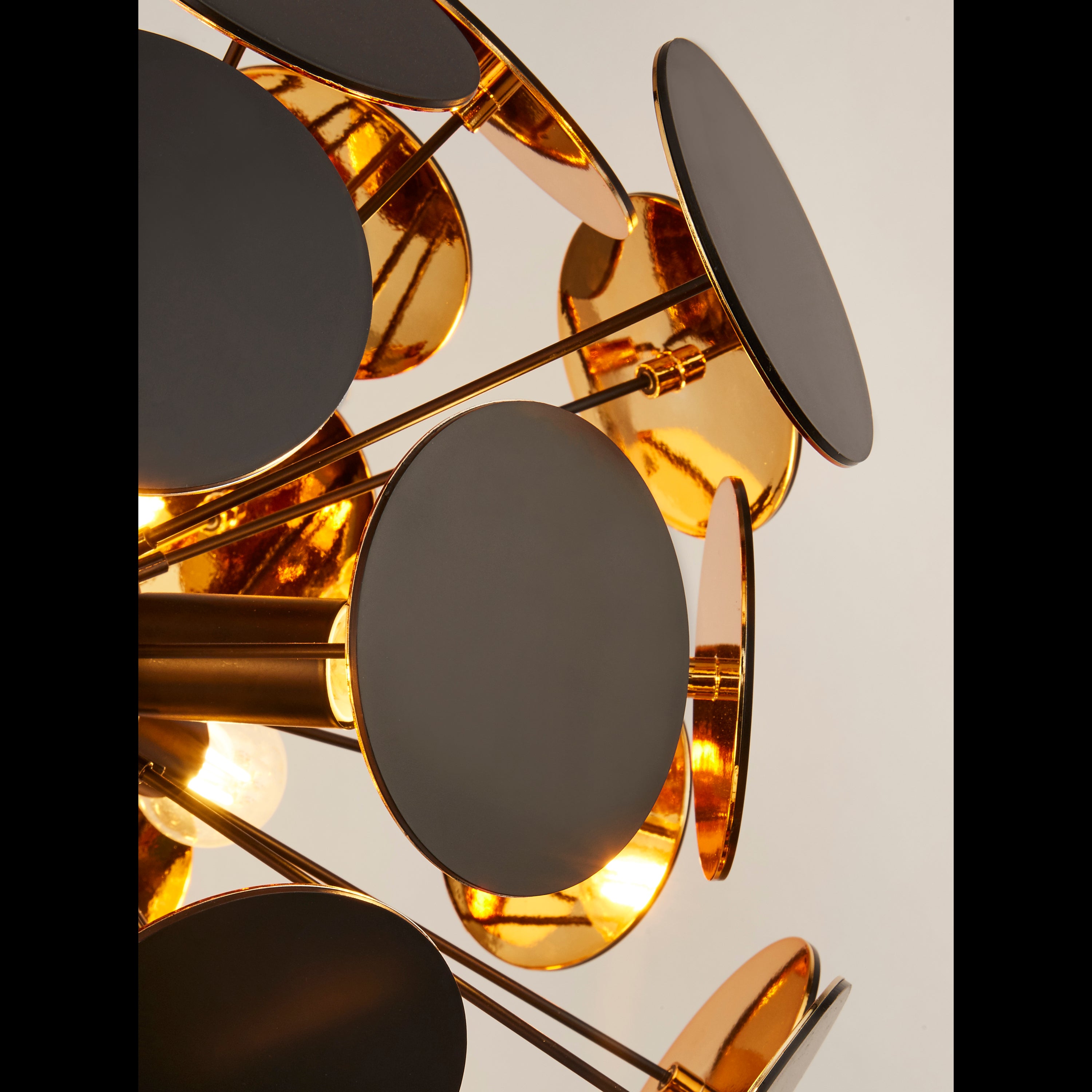 Searchlight Darnley 4 Light Ceiling Pendant - Matt Black & Gold