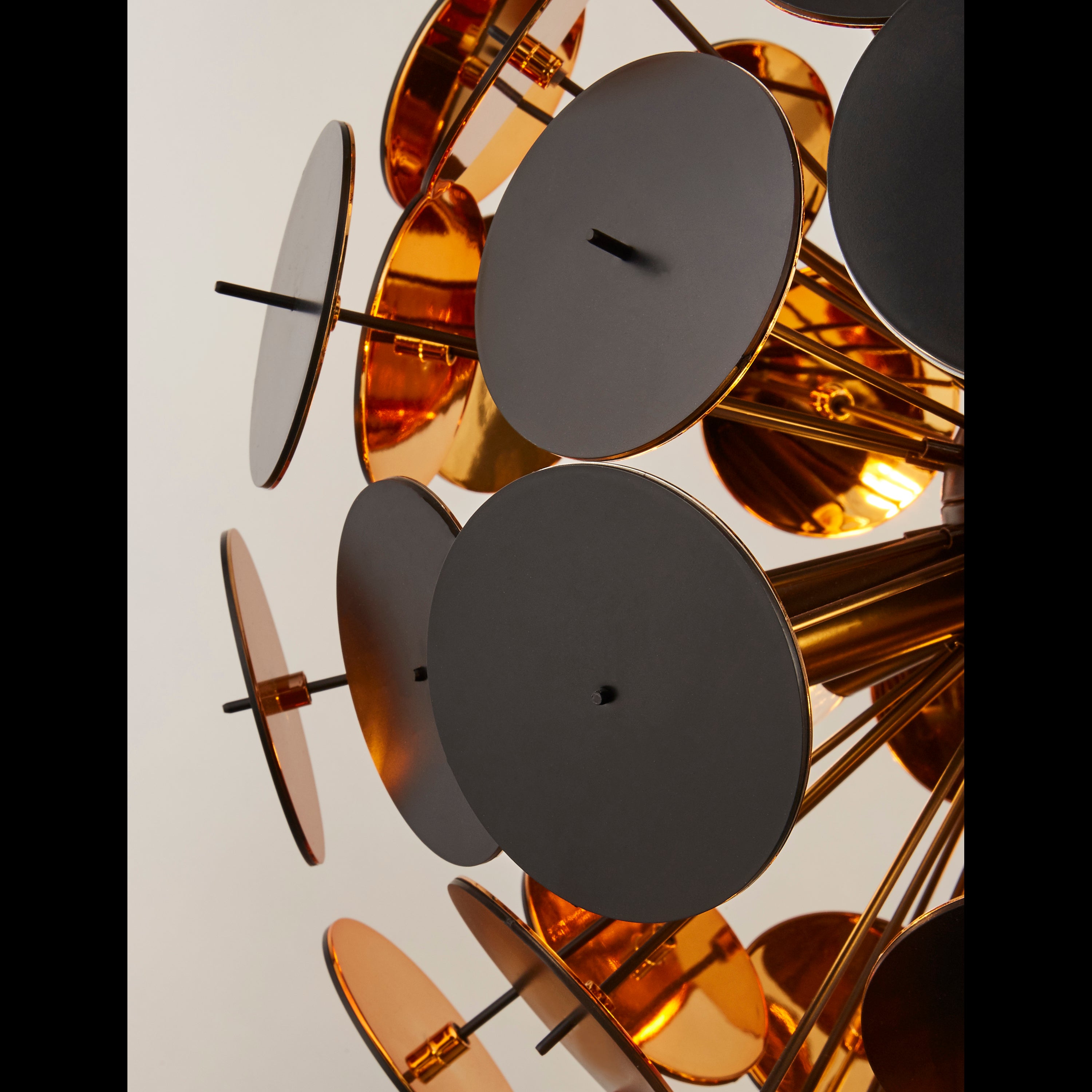 Searchlight Darnley 6 Light Ceiling Pendant - Matt Black & Gold