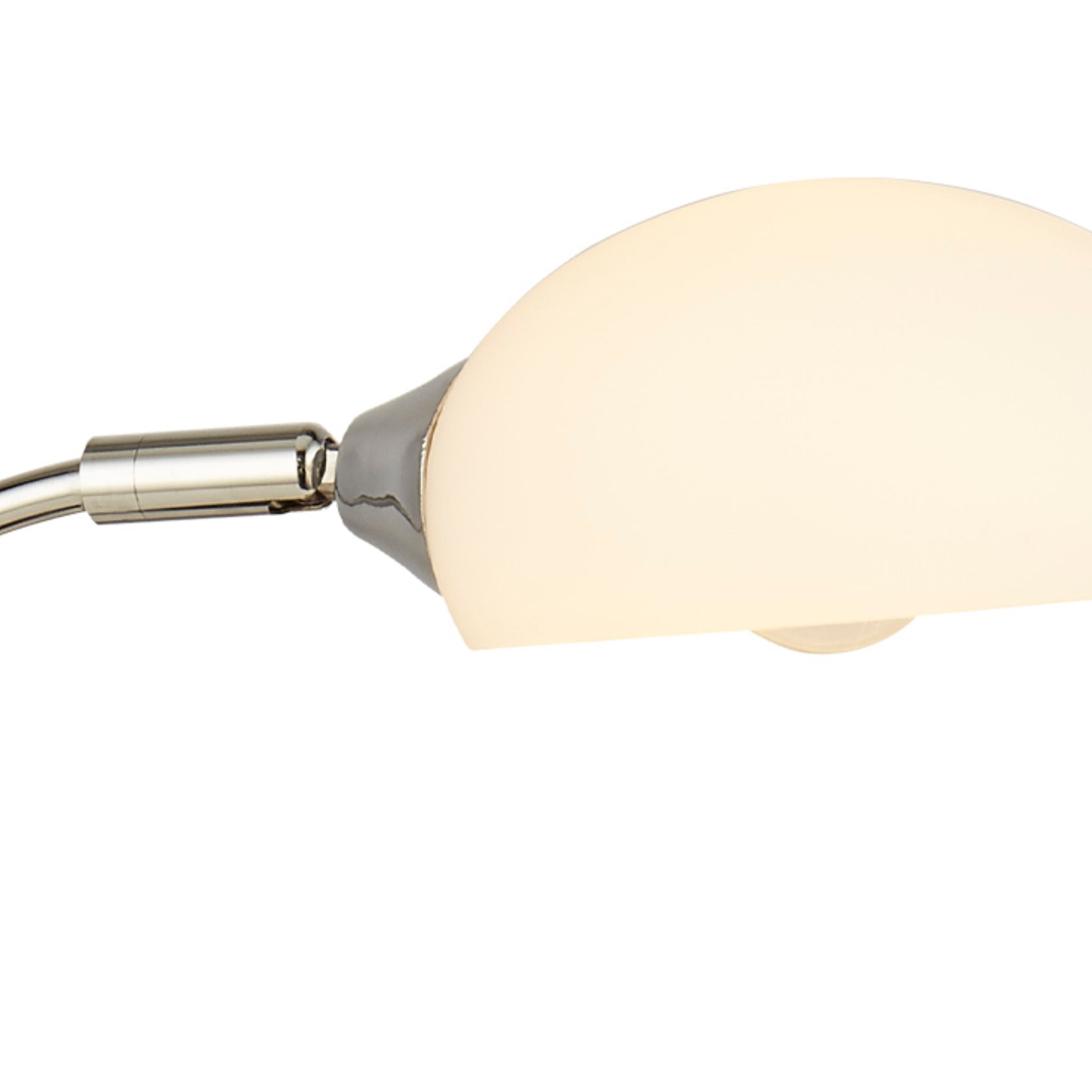 Searchlight Ashdale Table Lamp - Black & Chrome Metal & Opal Glass Shade