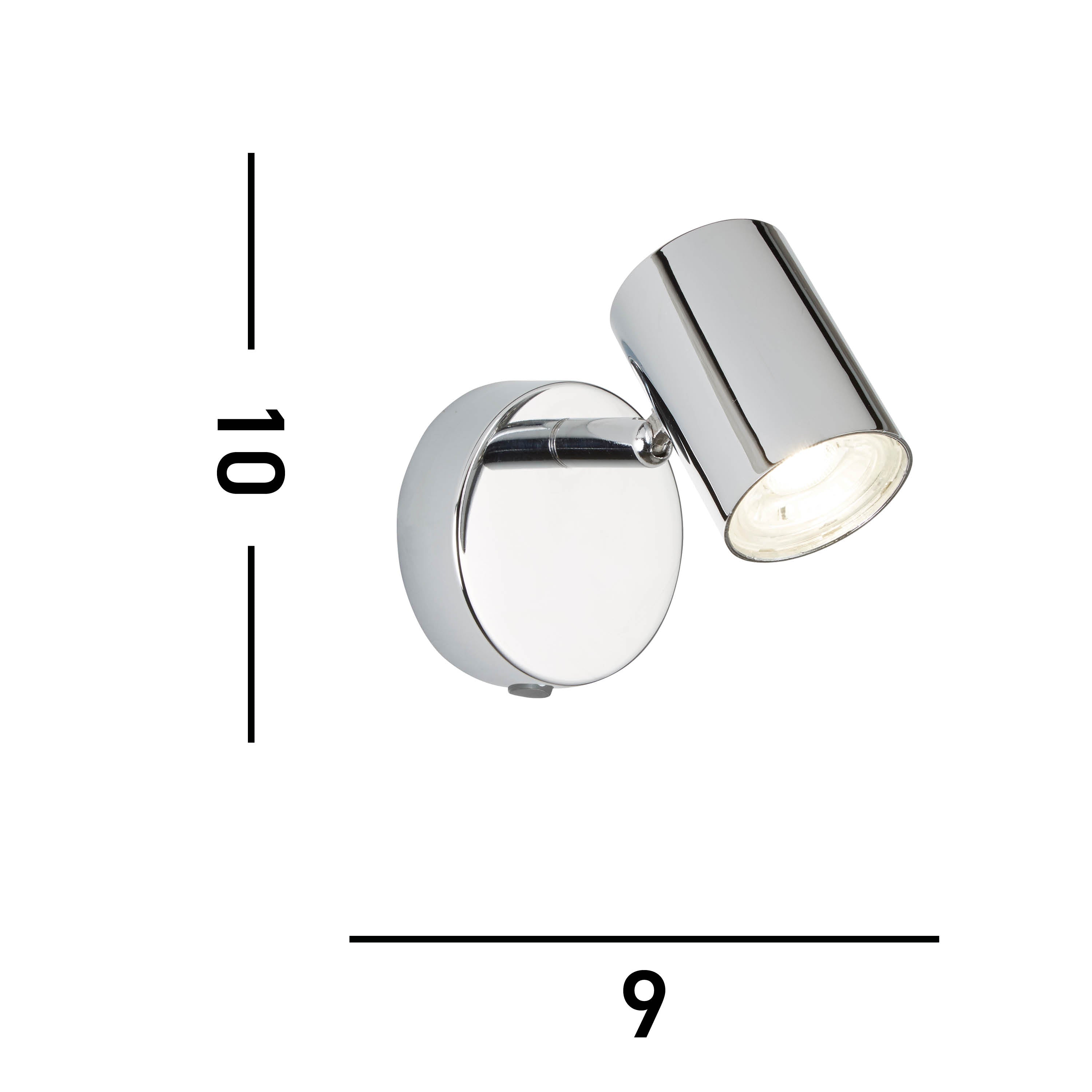 Searchlight Redfern Single Cylinder Head Spot Wall Bracket, Chrome