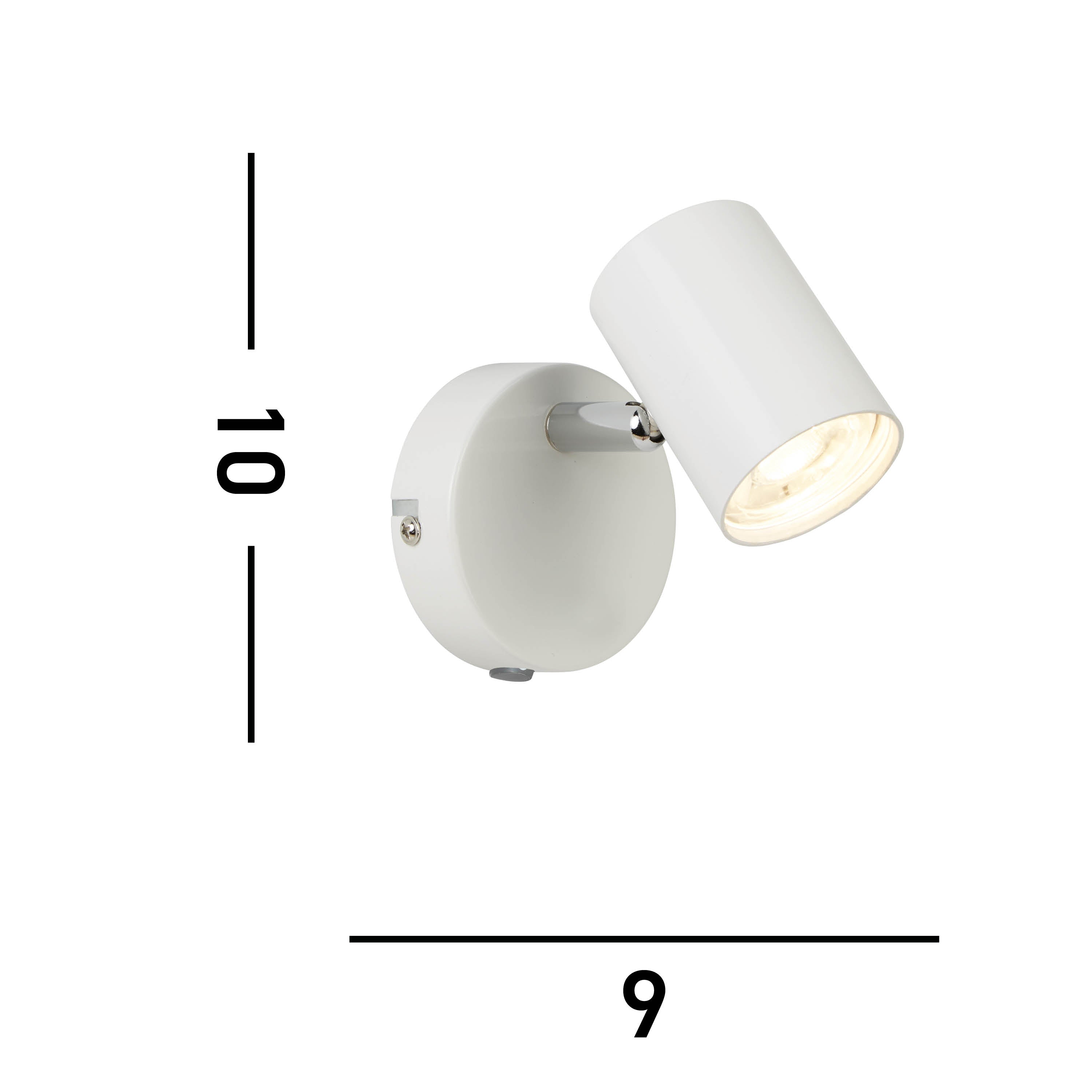 Searchlight Redfern Single Cylinder Head Spot Wall Bracket, White & Chrome