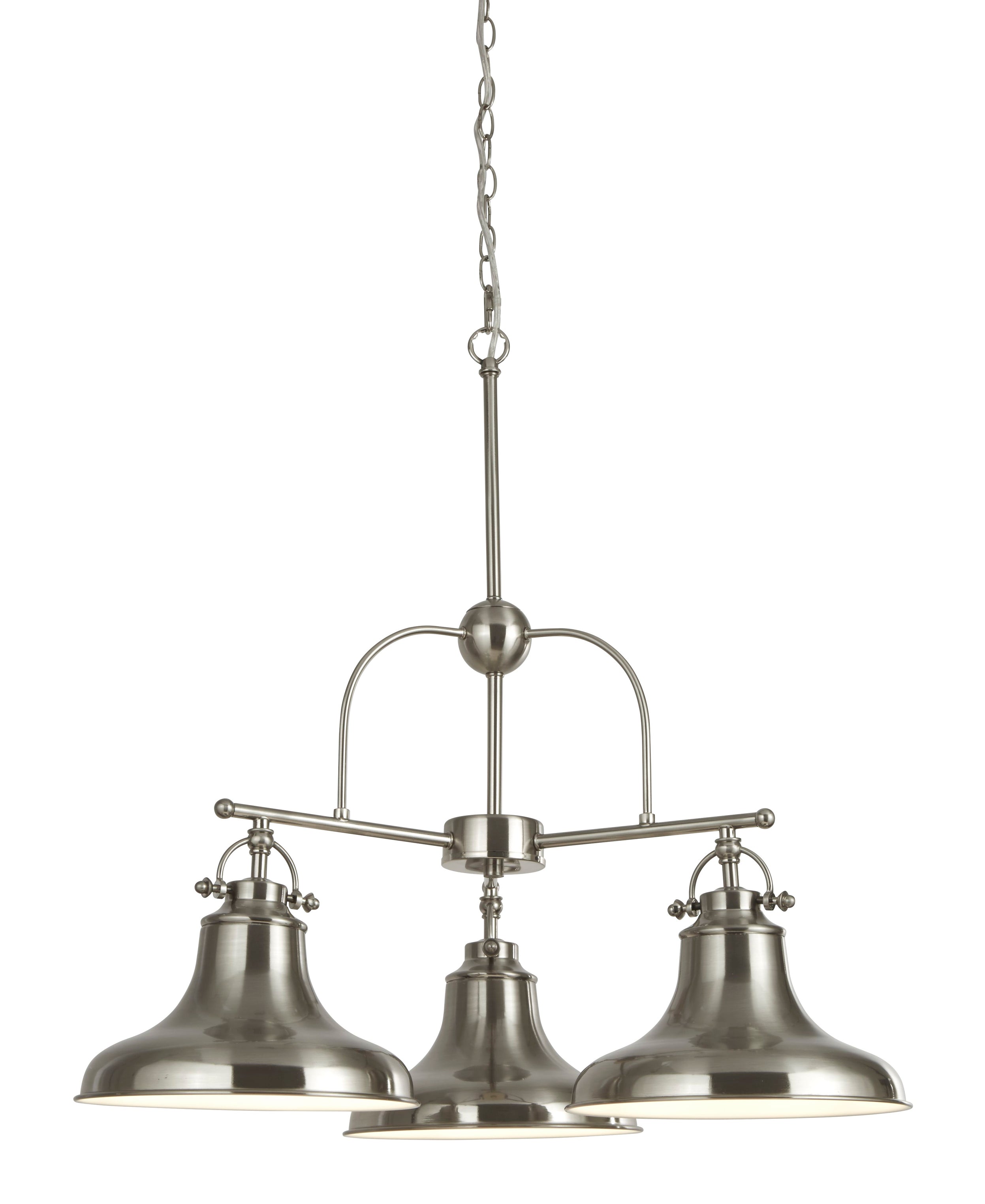 Searchlight Dale 3 Light Pendant - Satin Silver