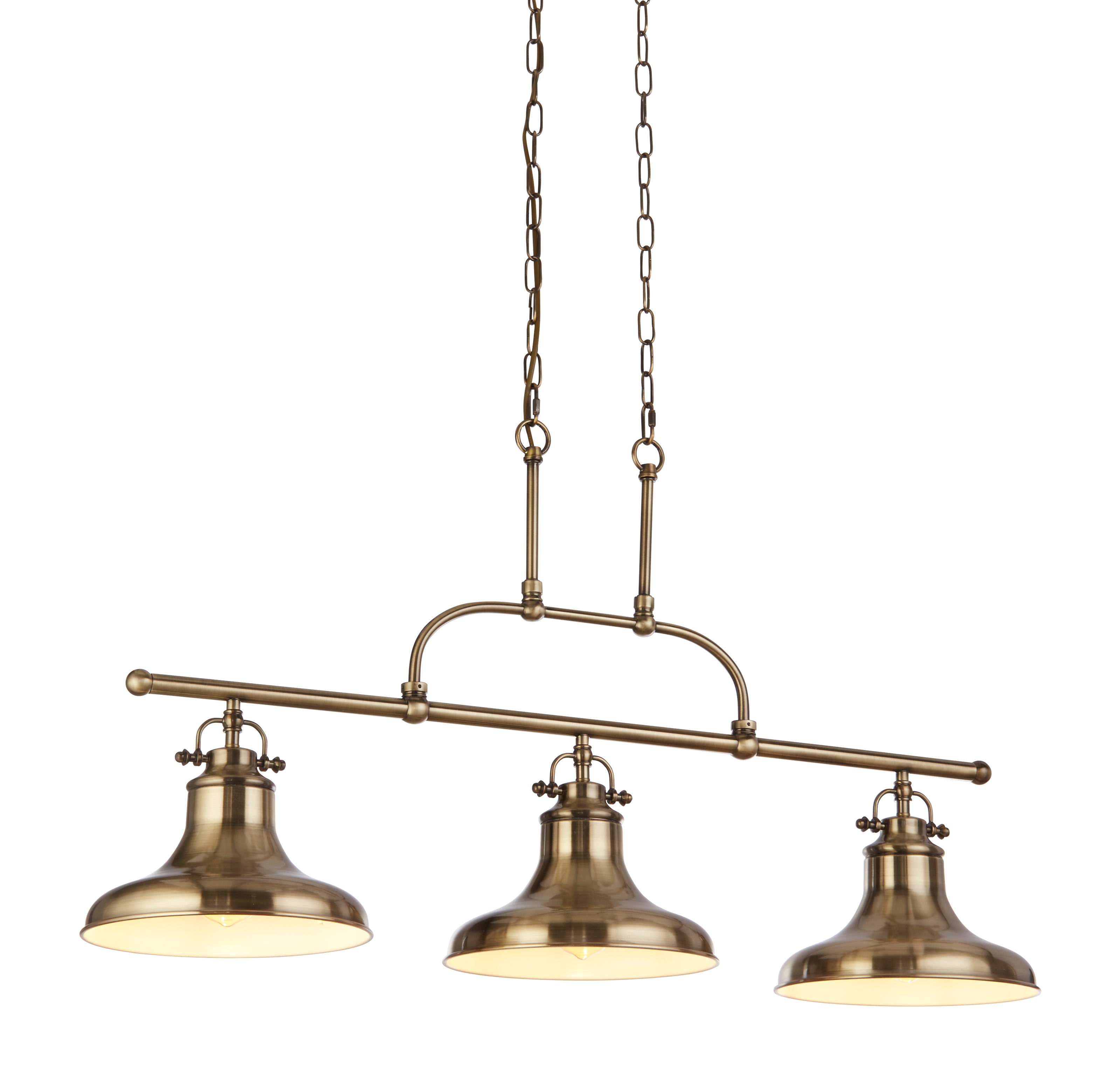 Searchlight Dale 3 Light Bar Pendant - Antique Brass Metal