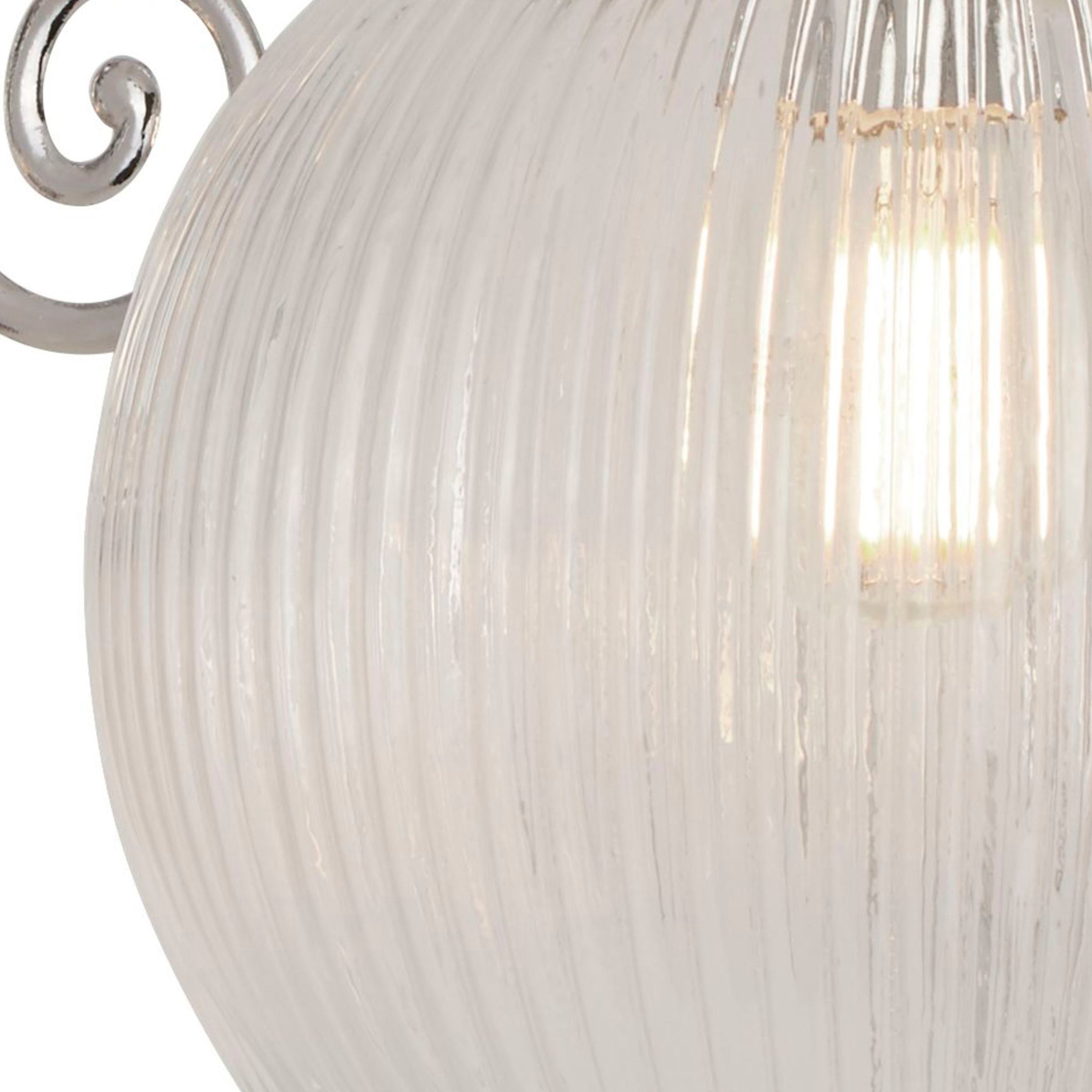 Searchlight Beaconsfield Single Bathroom Wall Light - Chrome & Clear Globe Shade - IP44