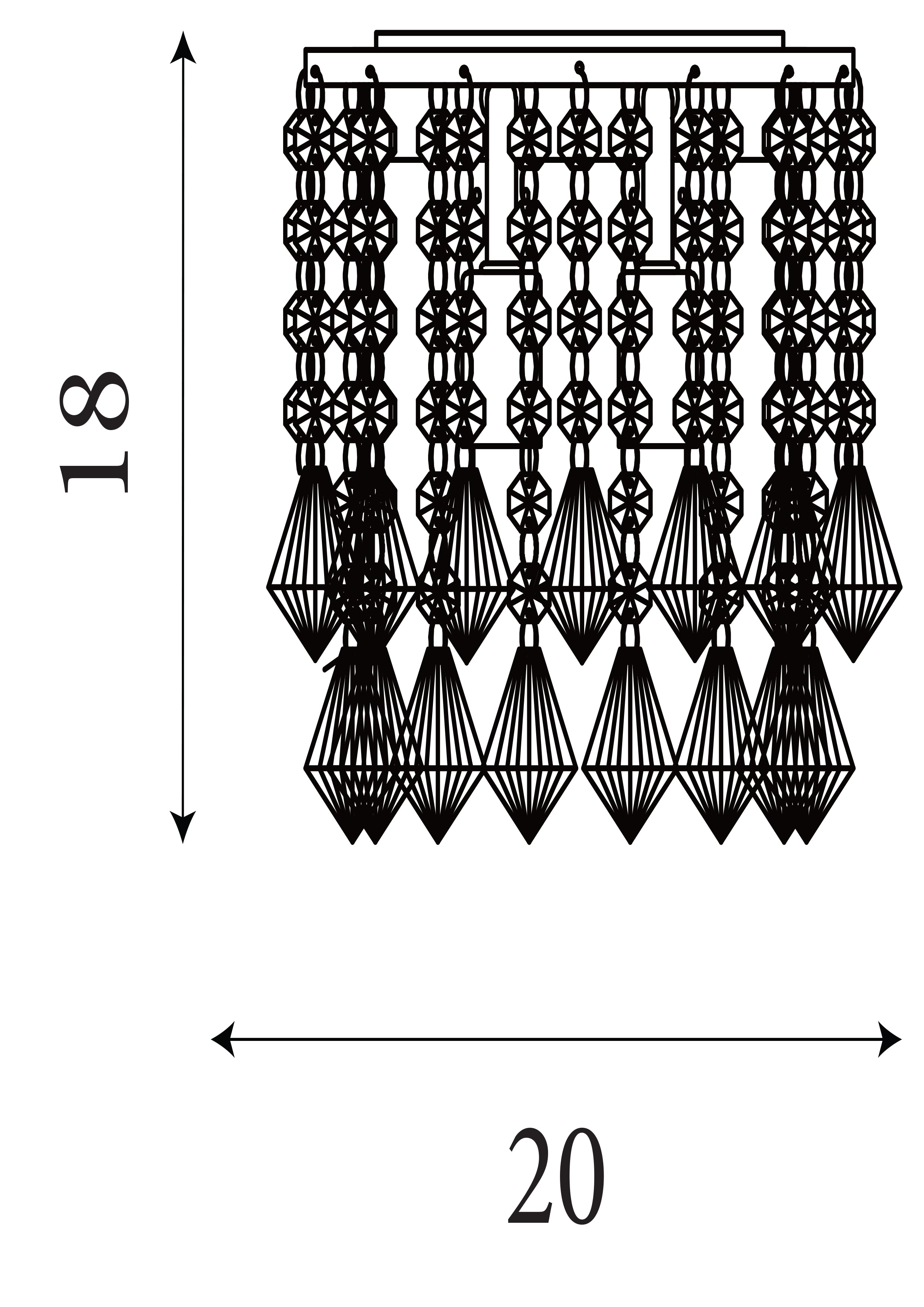 Searchlight Hampstead Chrome 2 Light Round Wall Bracket With Diamond Shape Crystals