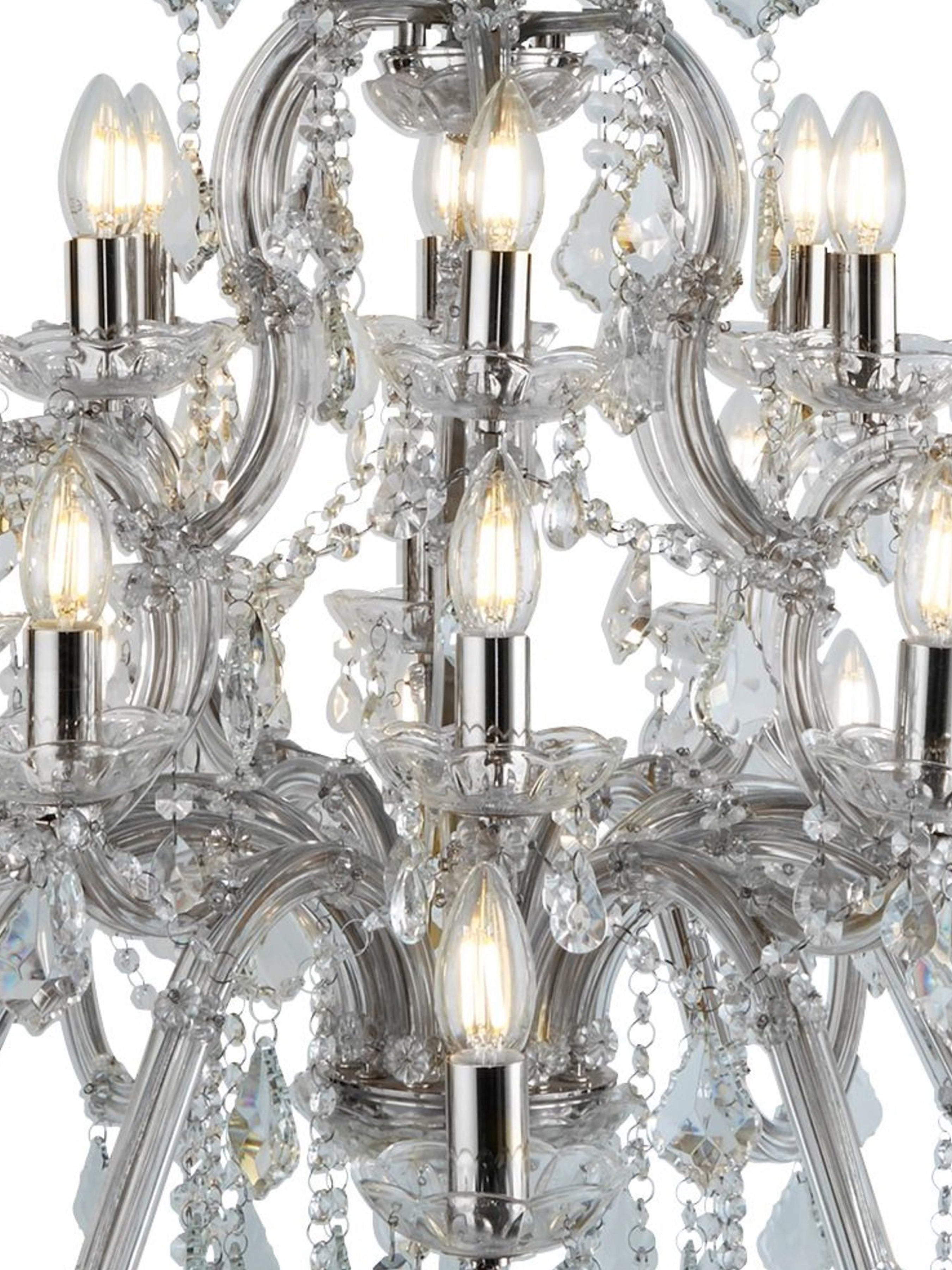 Searchlight Maple 30 Light Chandelier - Chrome & Clear Crystal