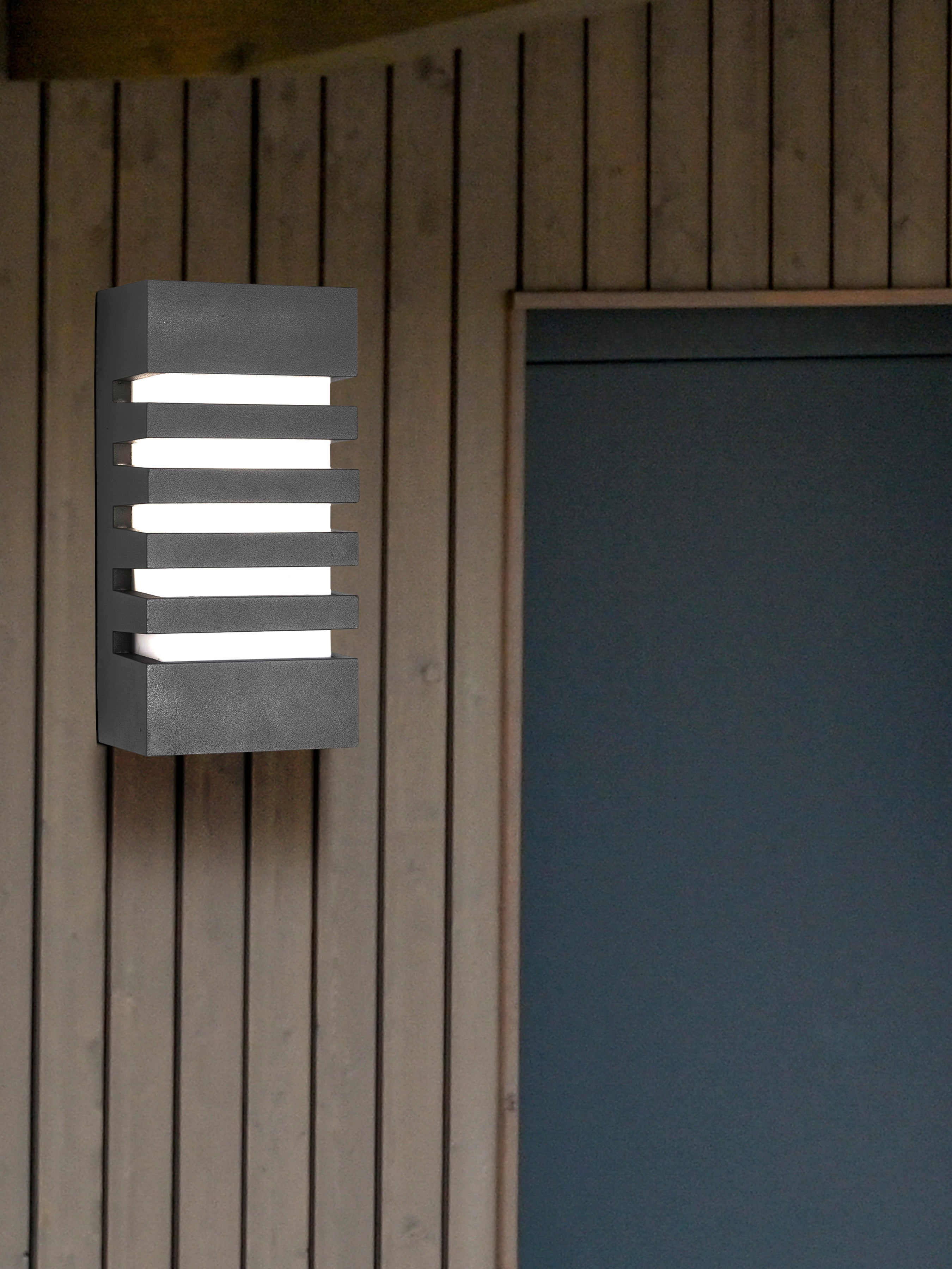 Searchlight Egerton Outdoor Wall Light - Dark Grey Aluminium