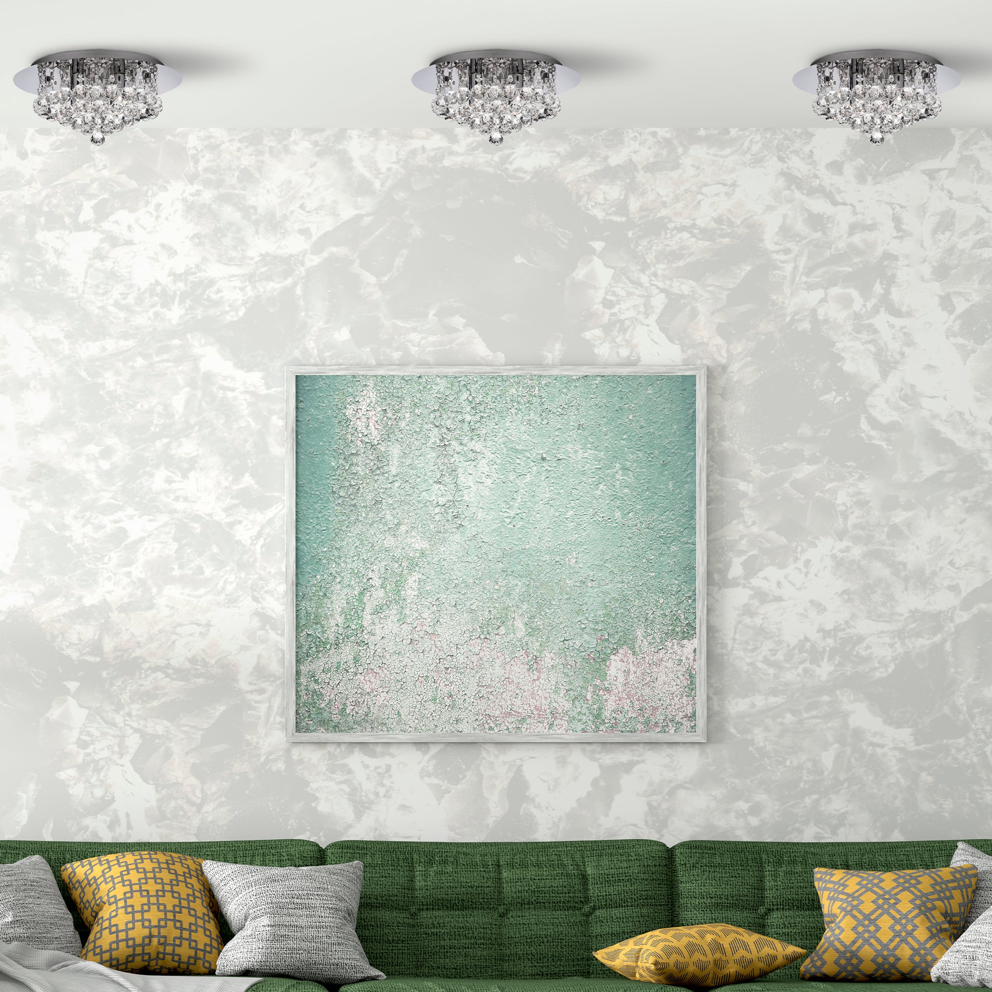 Searchlight Hampstead Chrome 4 Light Semi-Flush Fitting With Clear Crystal Balls Fitting