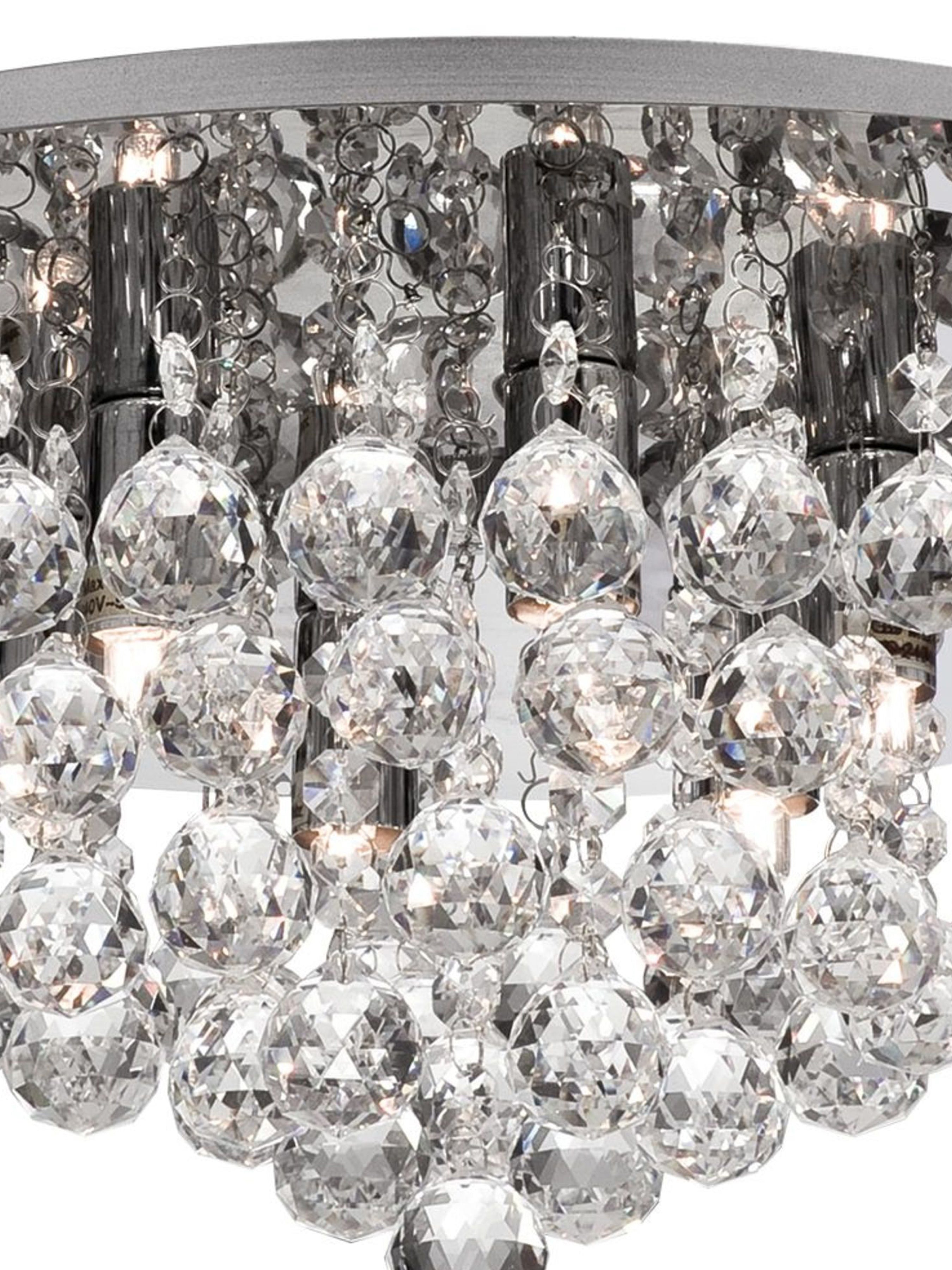 Searchlight Hampstead Chrome 6 Light Semi-Flush Fitting With Clear Crystal Balls Fitting