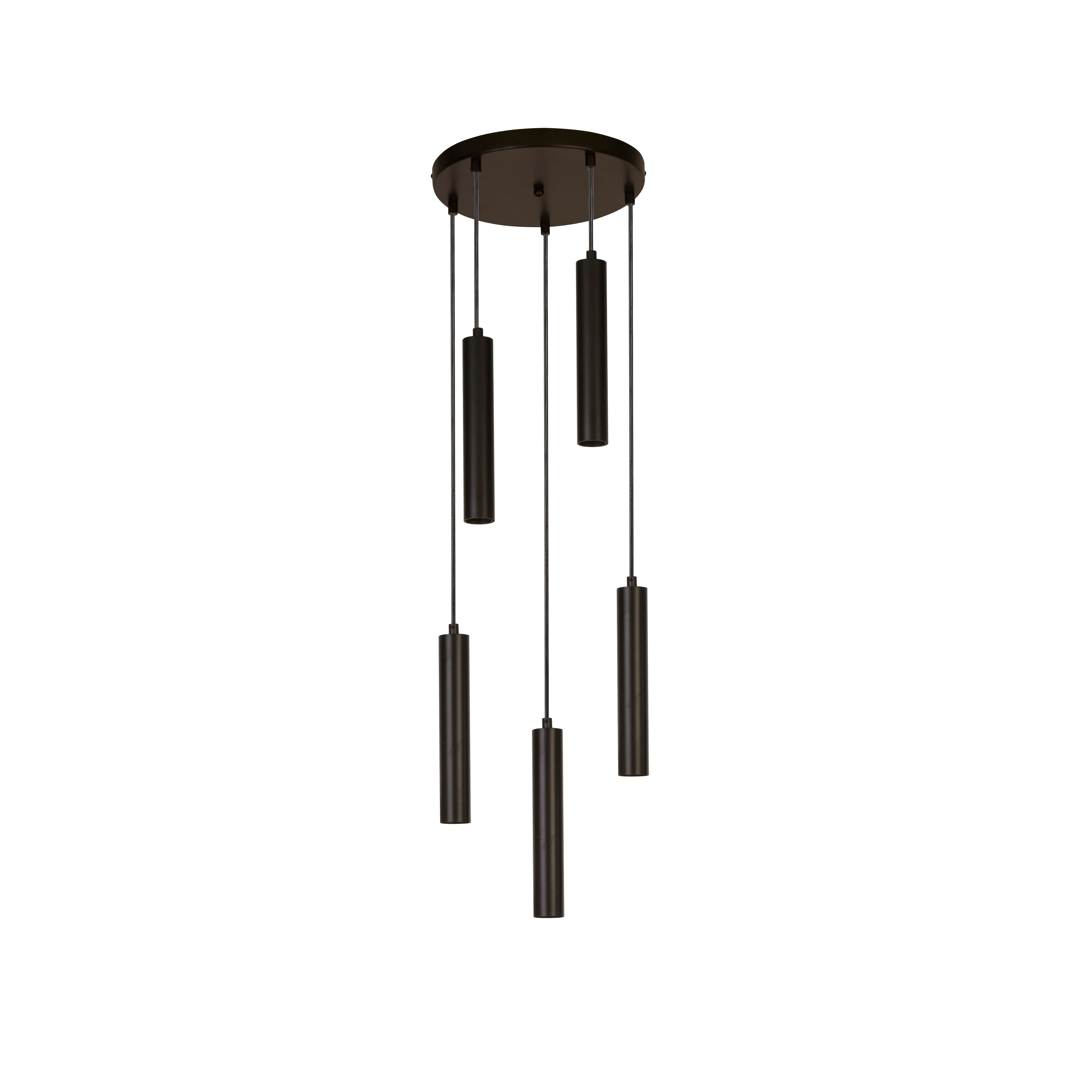 Searchlight Dawber 5 Light Multi Drop Ceiling Pendant - Black