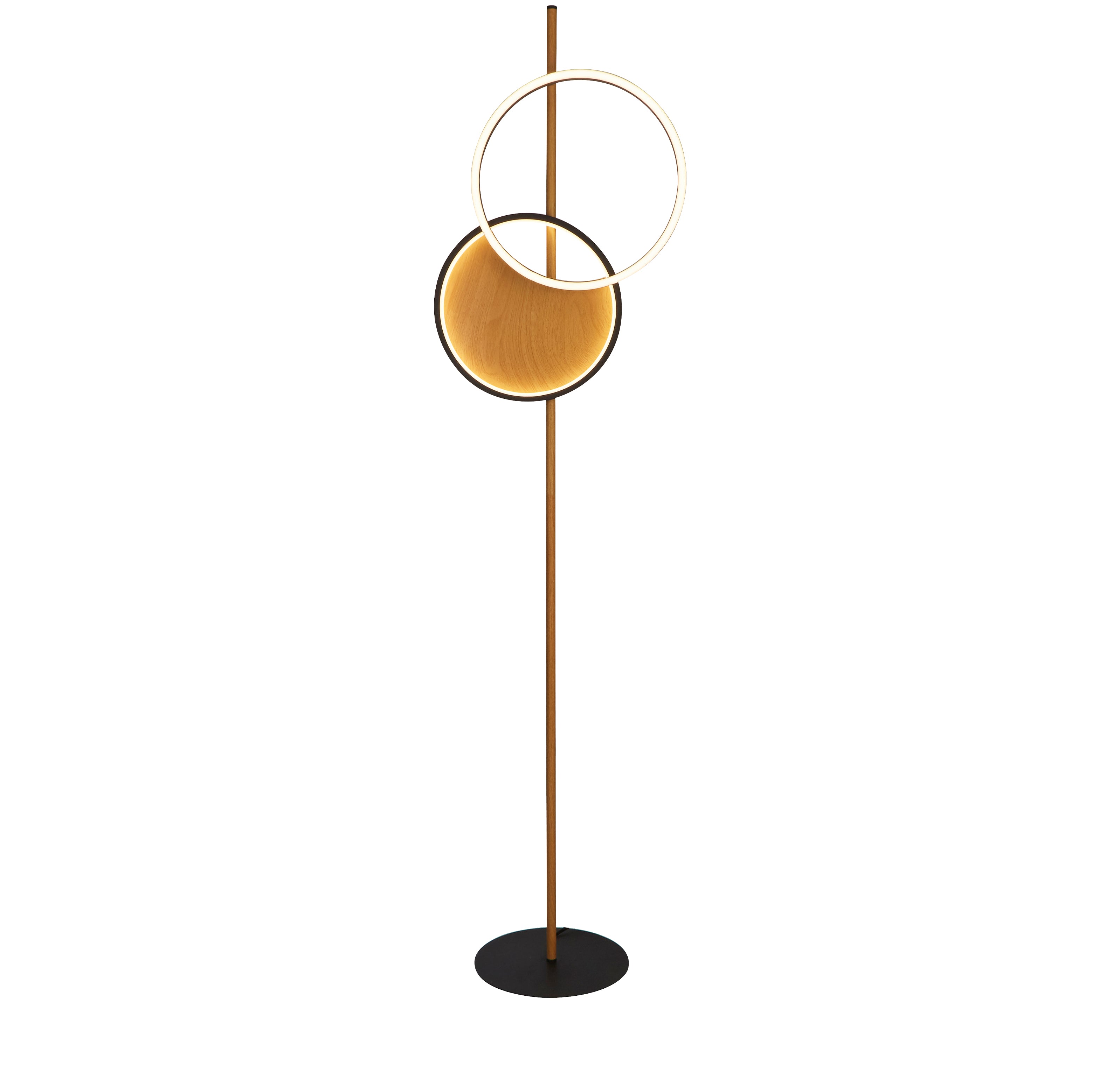Searchlight Chambers Floor Lamp - Black Metal & Wood