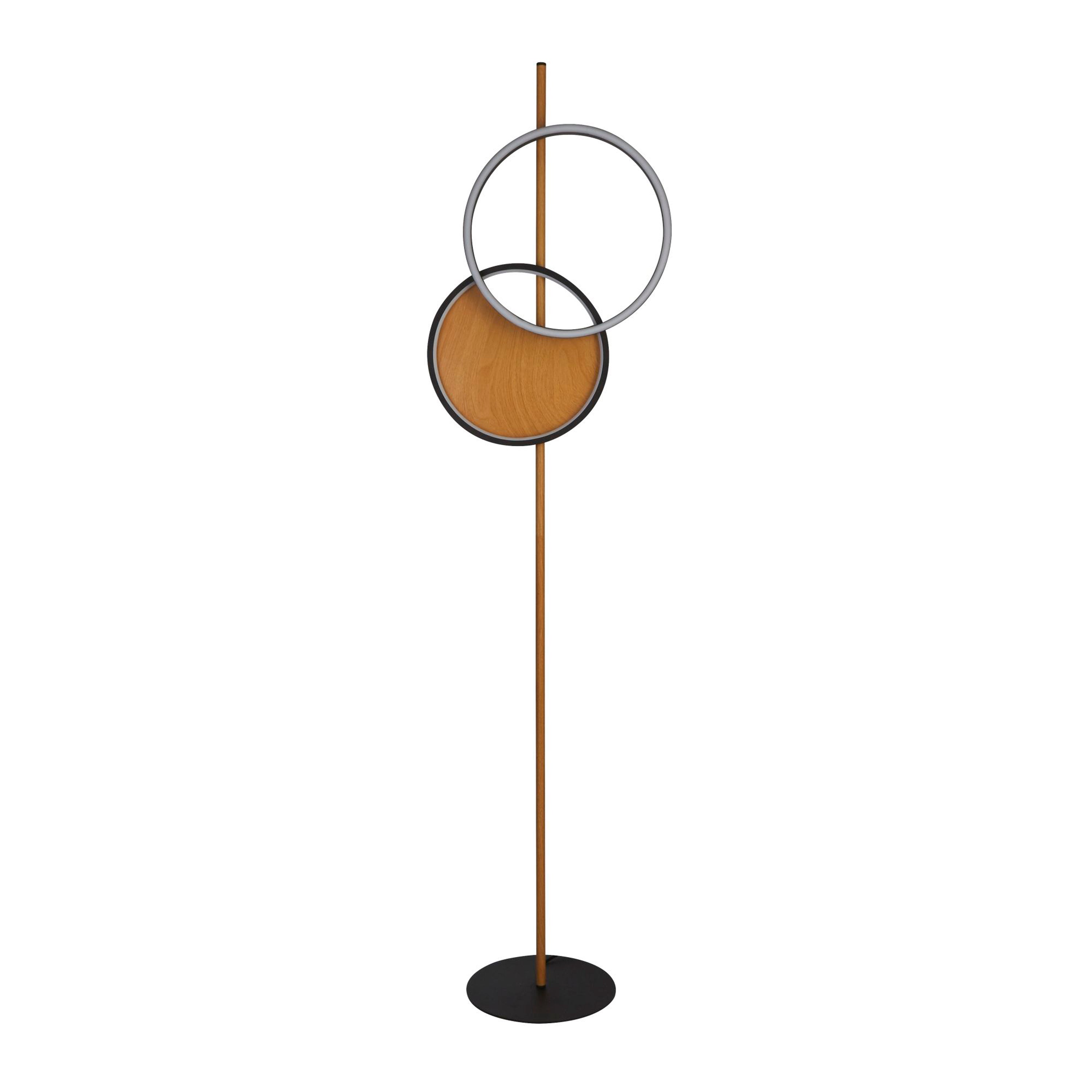 Searchlight Chambers Floor Lamp - Black Metal & Wood