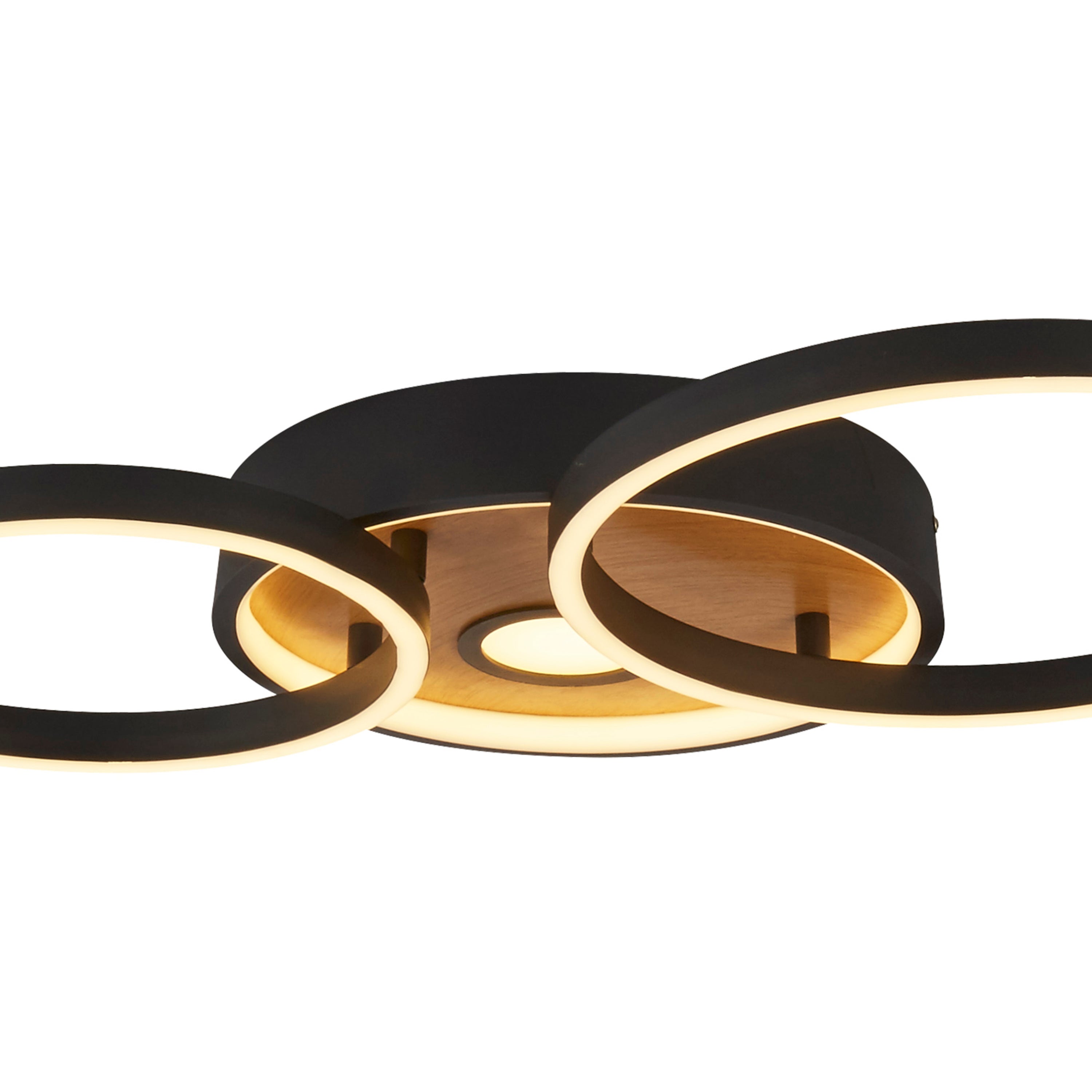 Searchlight Chambers Flush - Black Metal & Wood