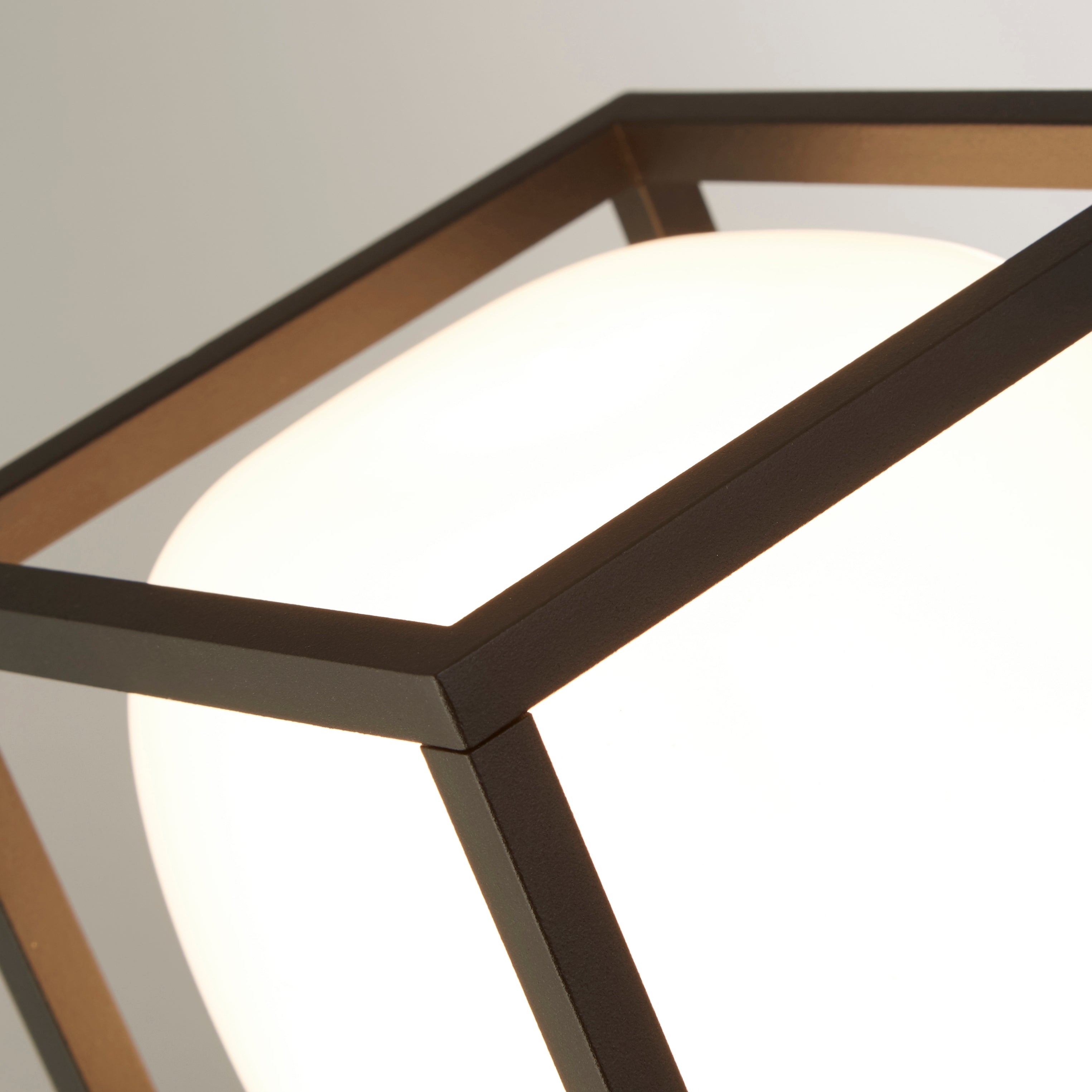 Searchlight Athol Outdoor Wall Light - Black & Opal Glass