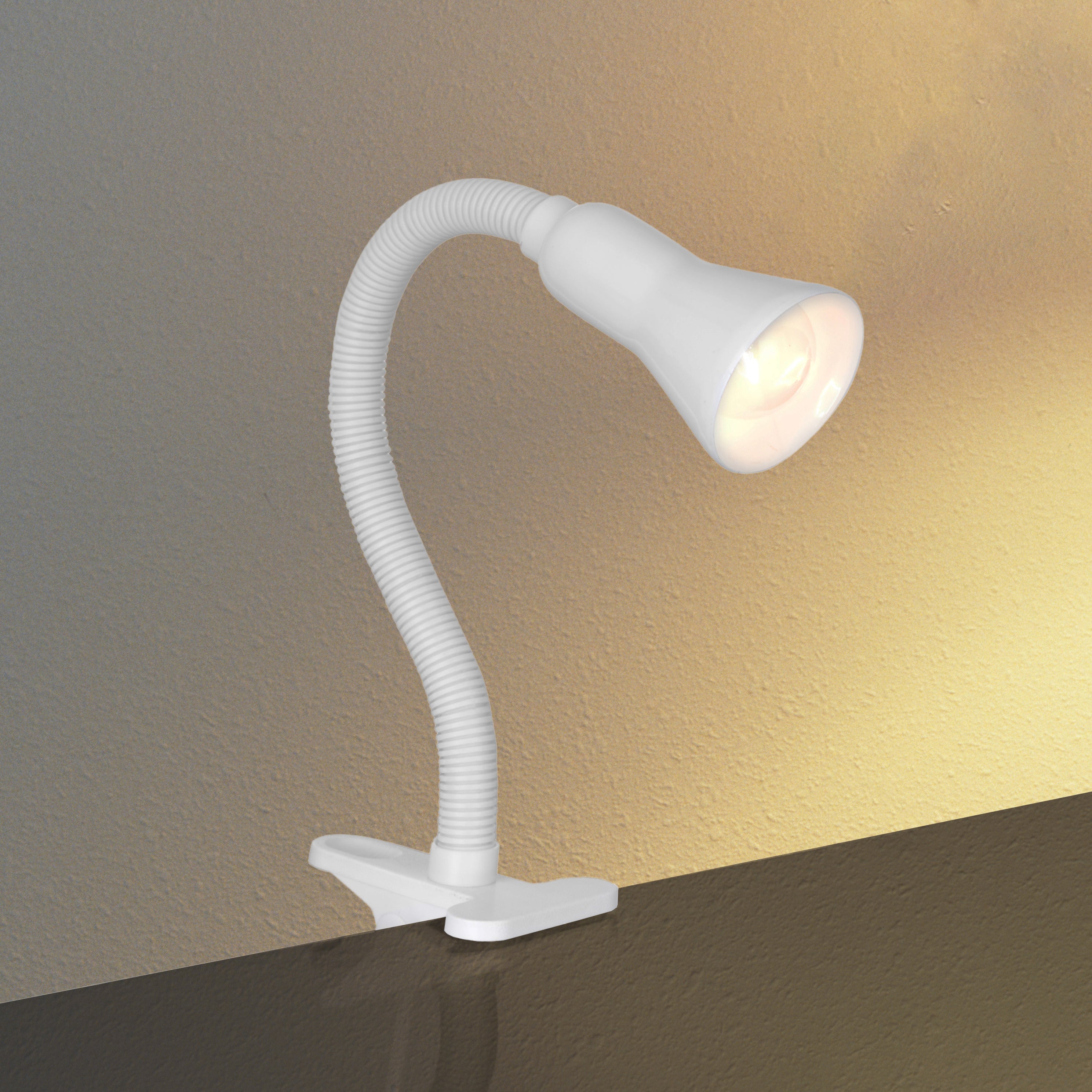 Searchlight Dane Desk Partners - White Flex Clip Task Lamp