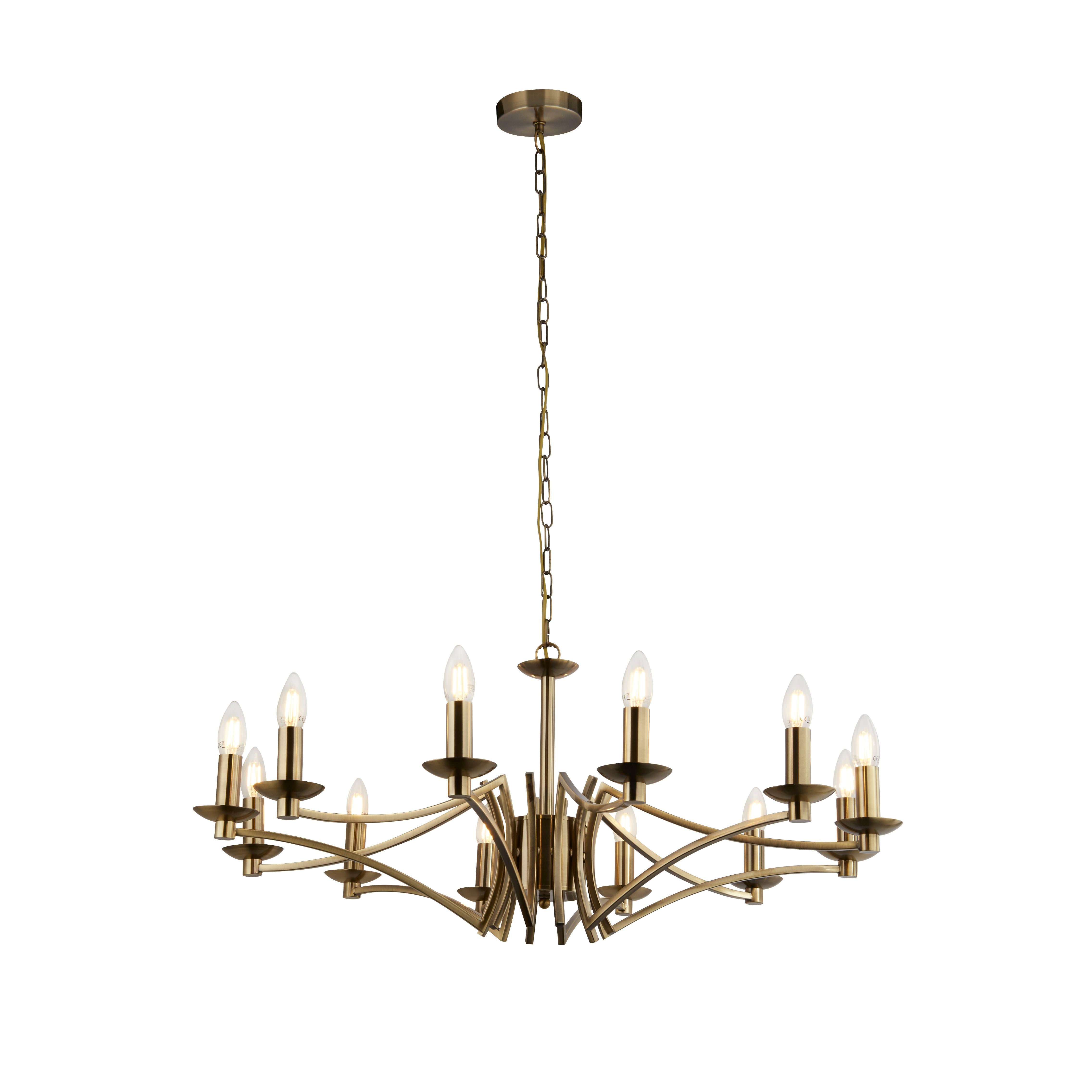 Searchlight Arley 12 Light Ceiling Pendant - Antique Brass