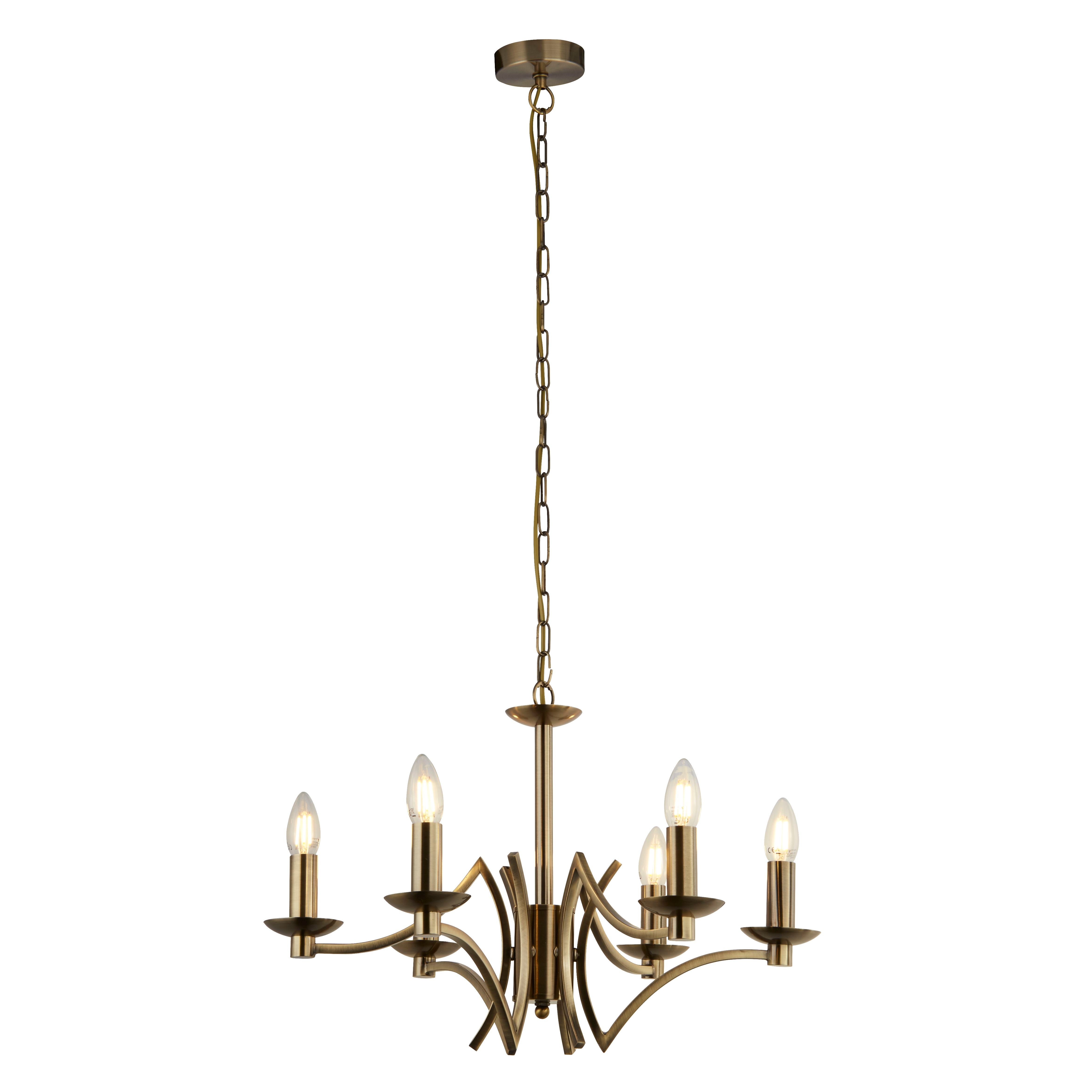 Searchlight Arley 6 Light Ceiling Pendant - Antique Brass