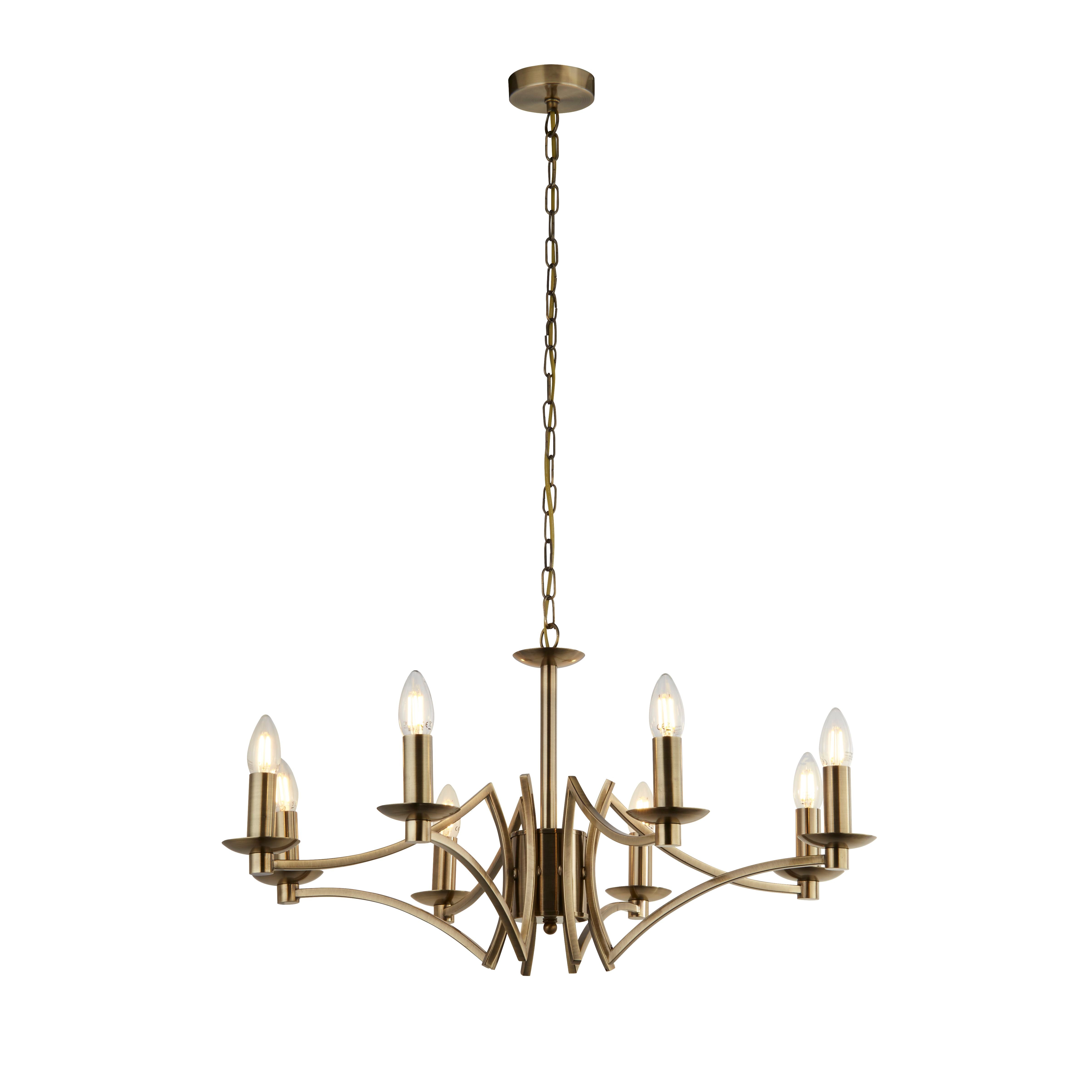 Searchlight Arley 8 Light Ceiling Pendant - Antique Brass