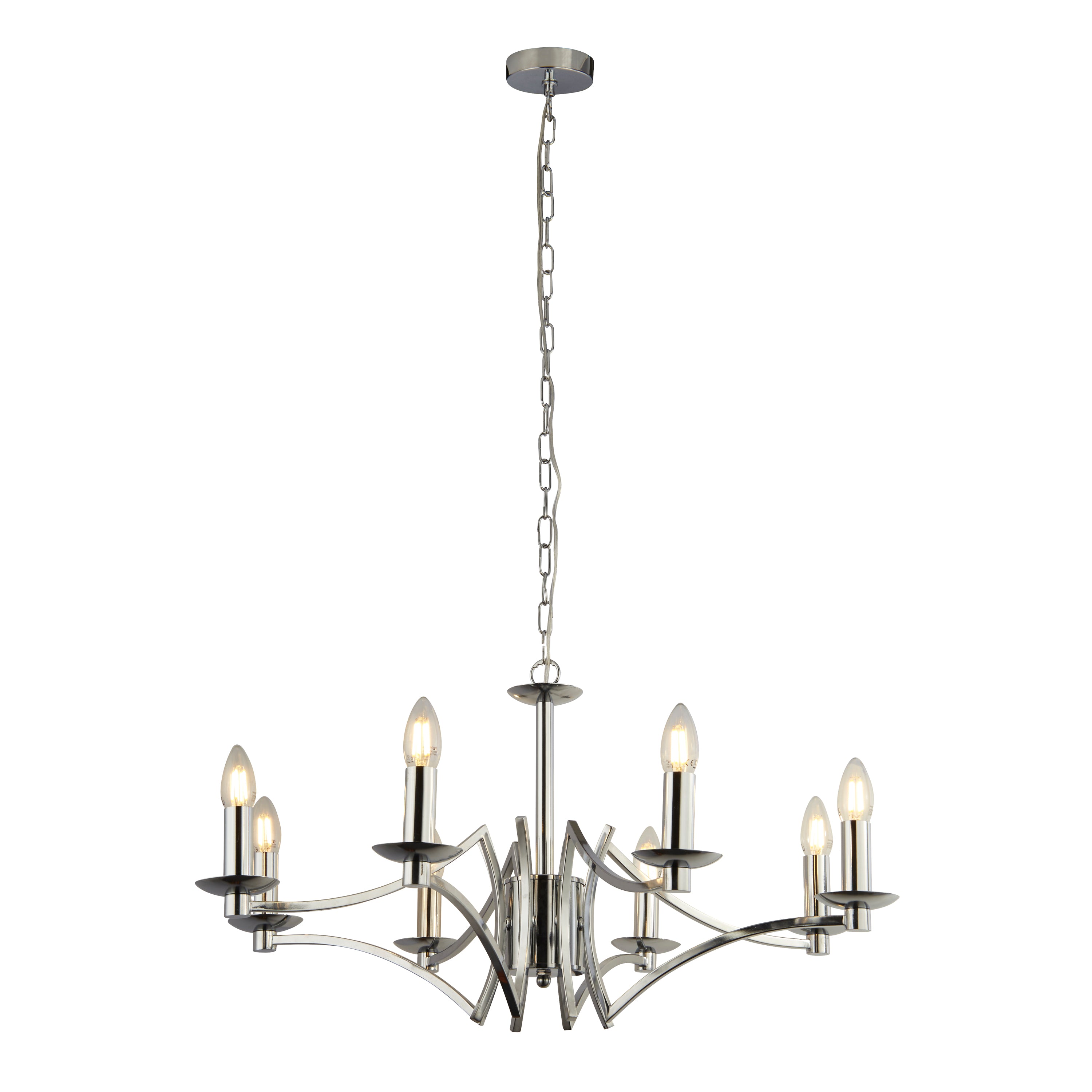 Searchlight Arley 8 Light Ceiling Pendant - Chrome