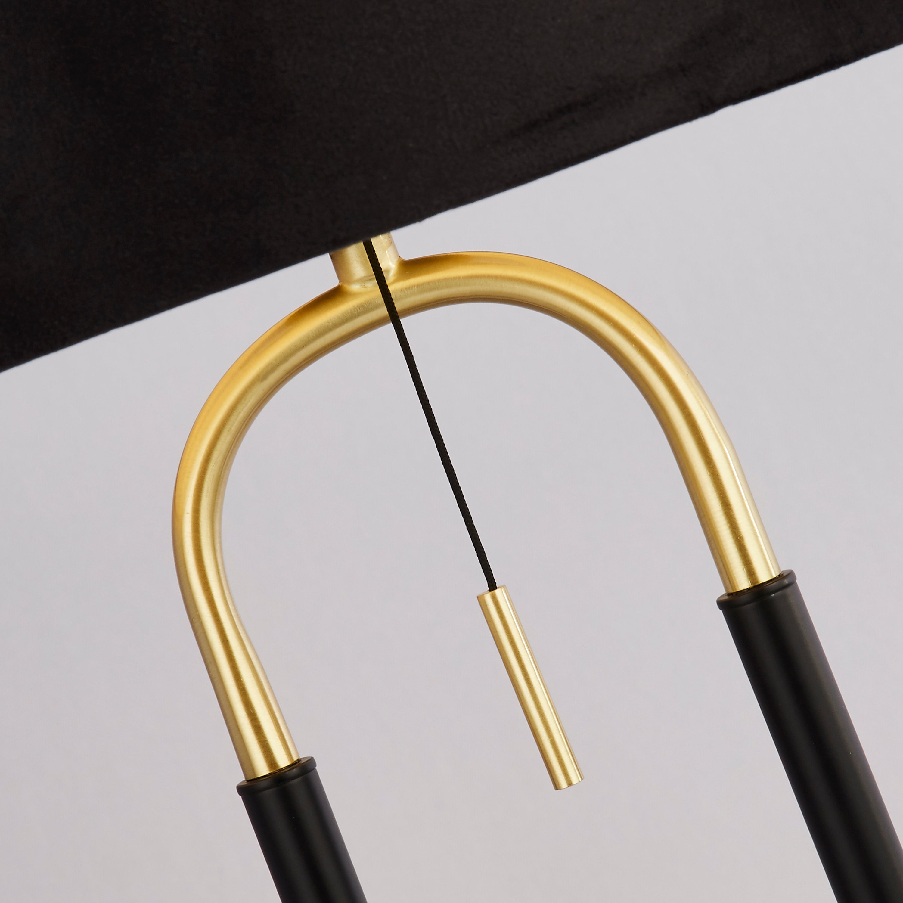 Searchlight Jackson Table Lamp - Black, Satin Brass & Black Velvet