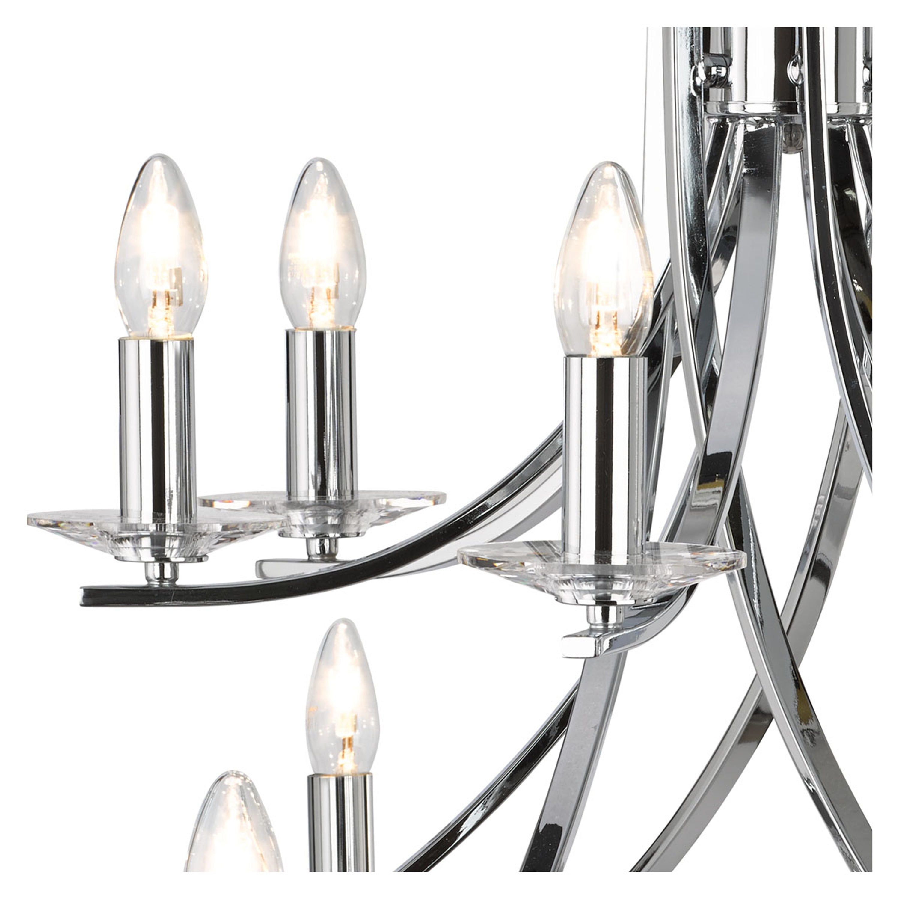 Searchlight Archer 12 Light Pendant - Chrome & Clear Glass Sconces
