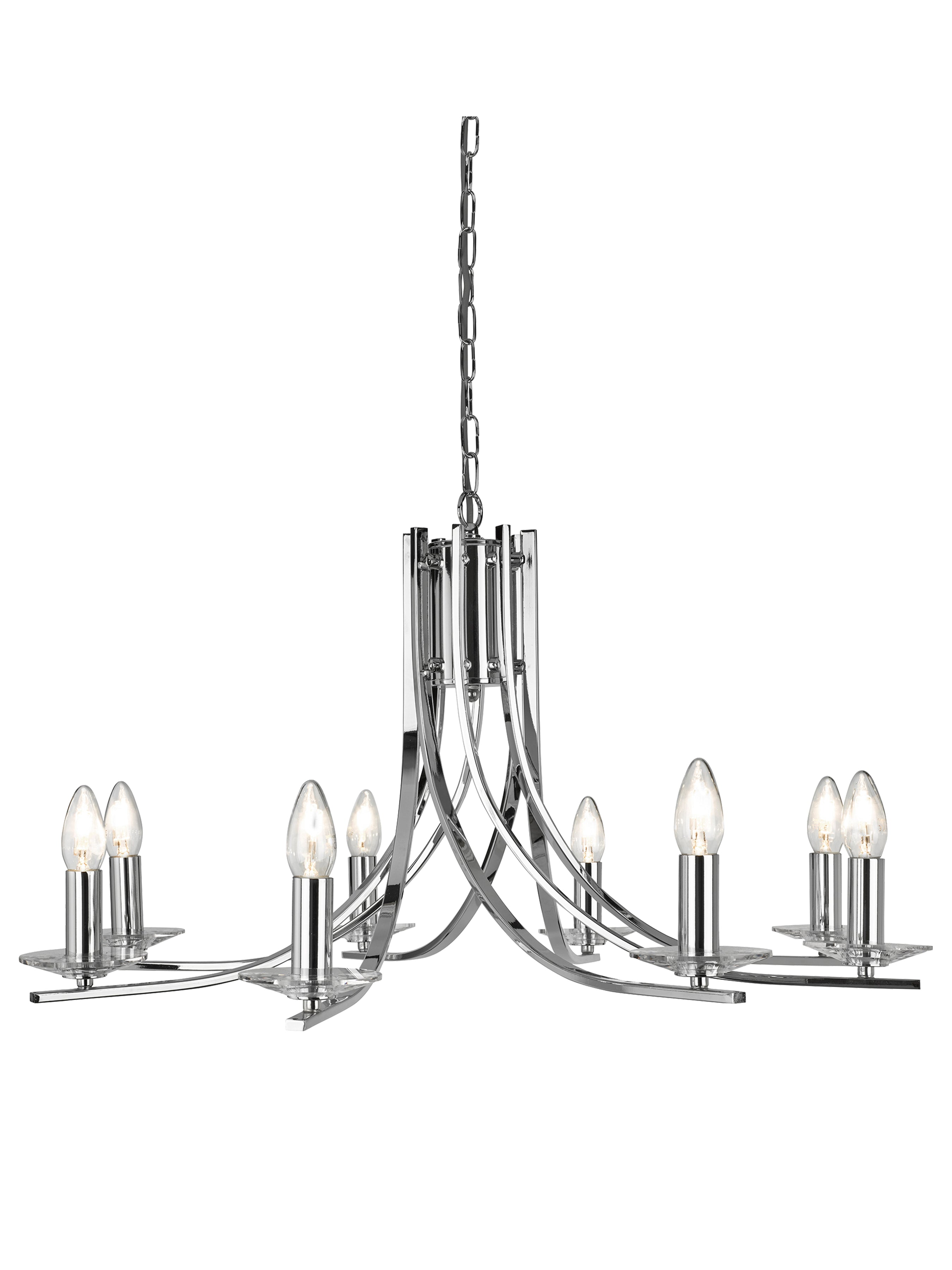 Searchlight Archer 8 Light Pendant - Chrome & Clear Glass Sconces