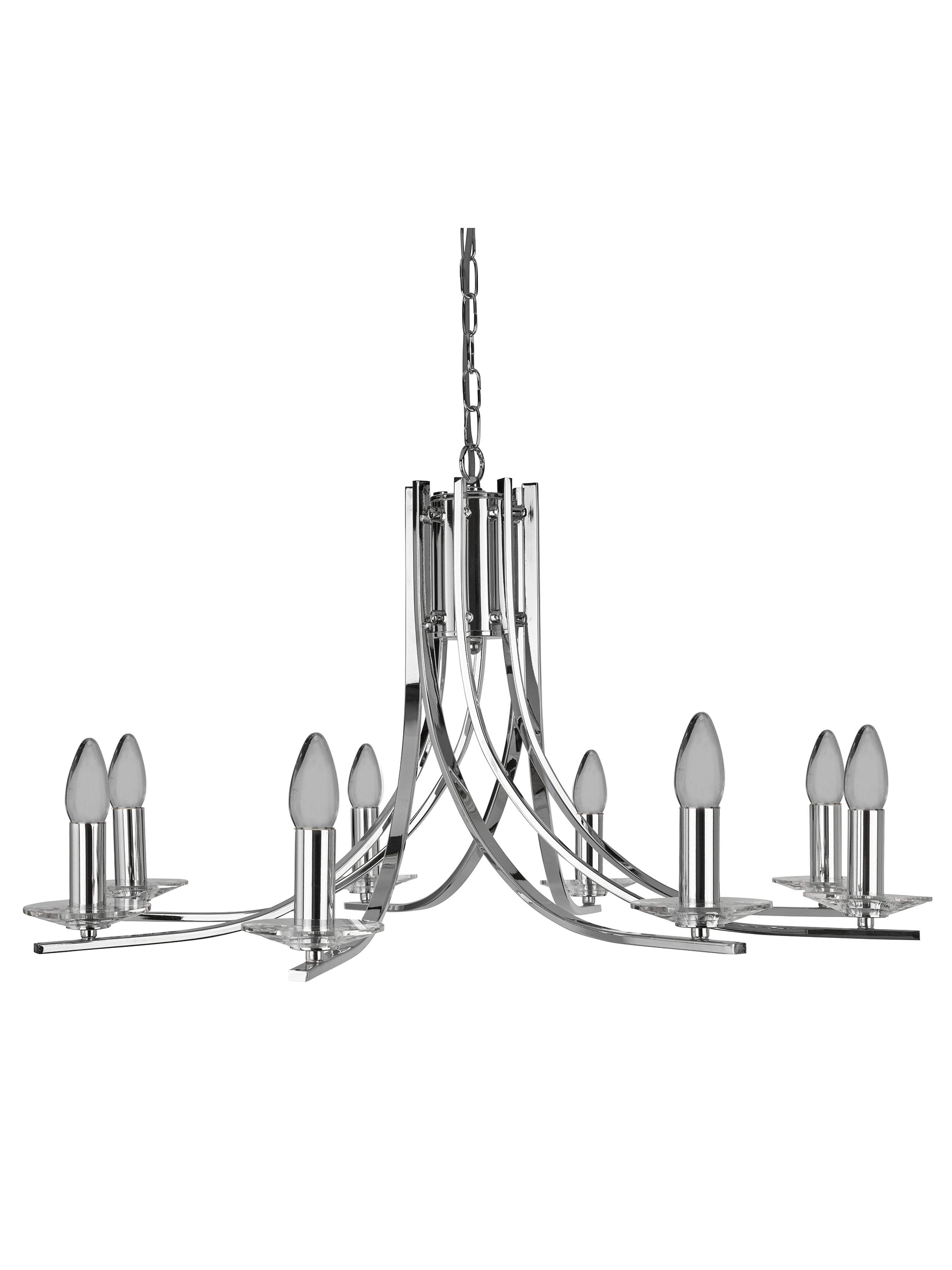 Searchlight Archer 8 Light Pendant - Chrome & Clear Glass Sconces