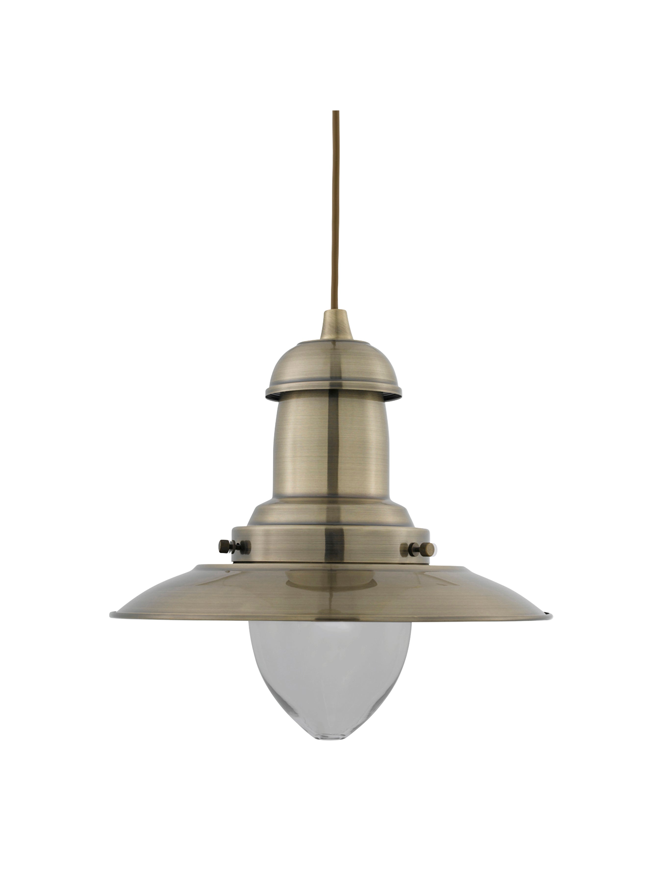 Searchlight Falkland Antique Brass Light With Clear Glass Shade