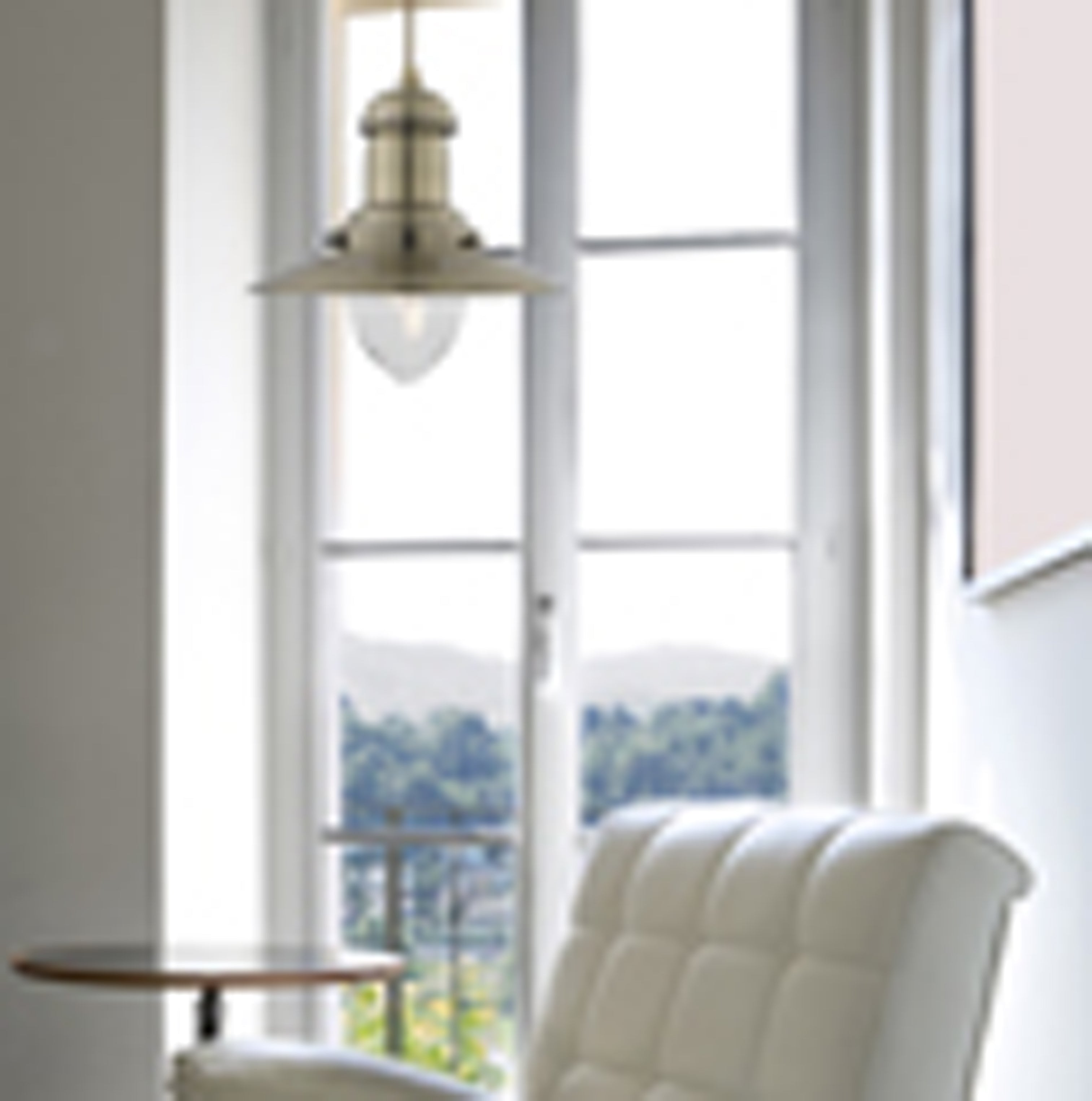 Searchlight Falkland Antique Brass Light With Clear Glass Shade