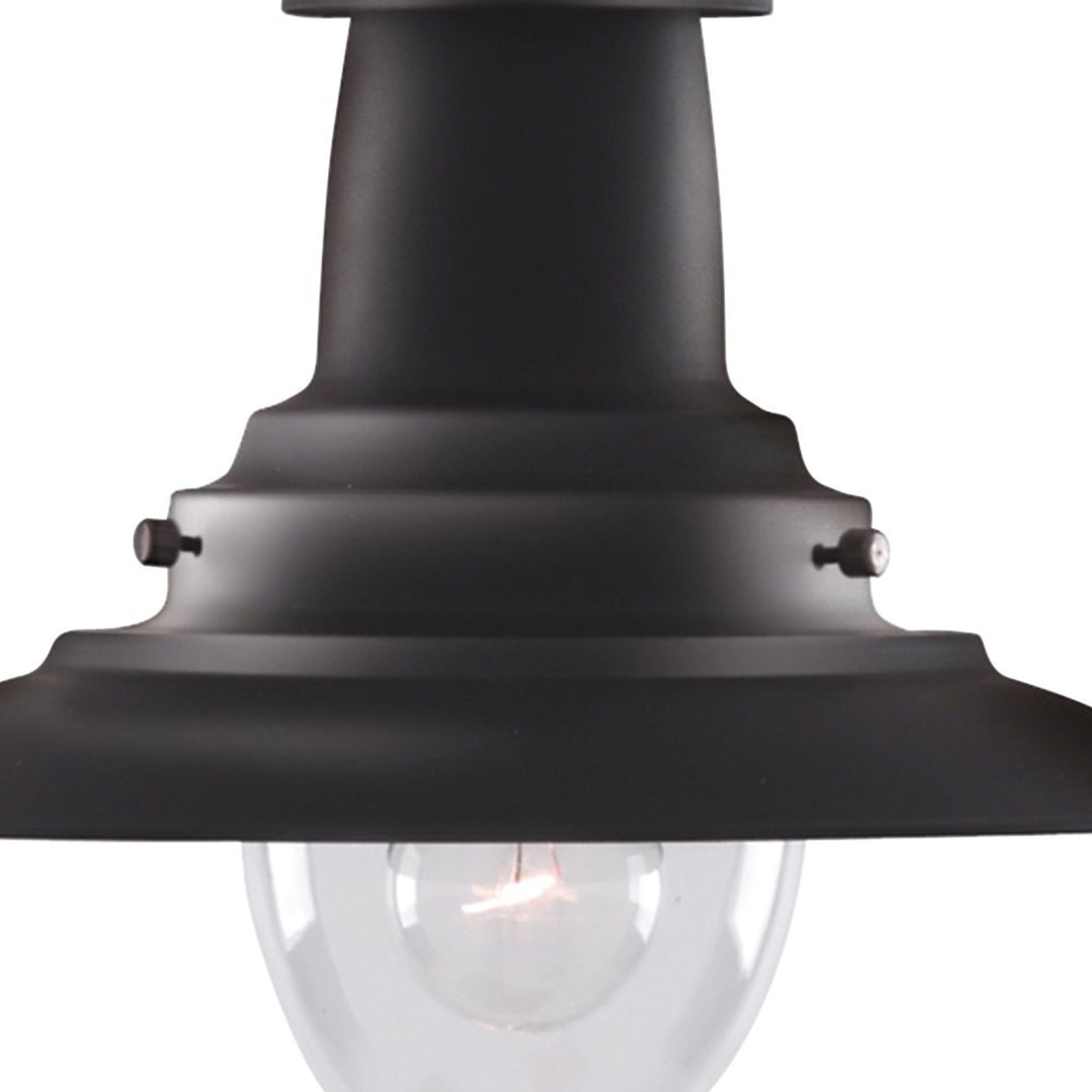 Searchlight Falkland Black Pendant Lantern With Clear Glass Shade