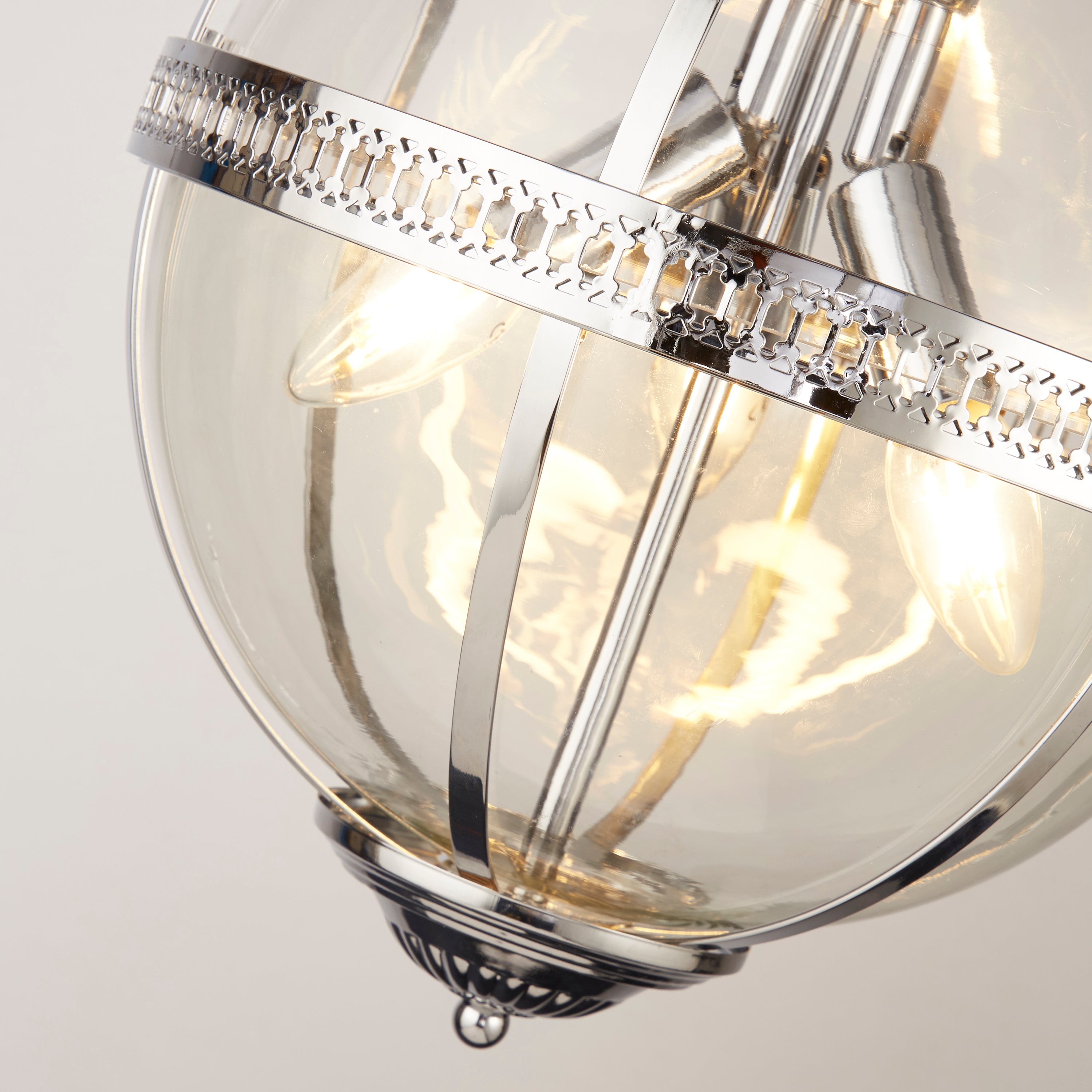 Searchlight Cedardale 3 Light Pendant - Chrome & Glass