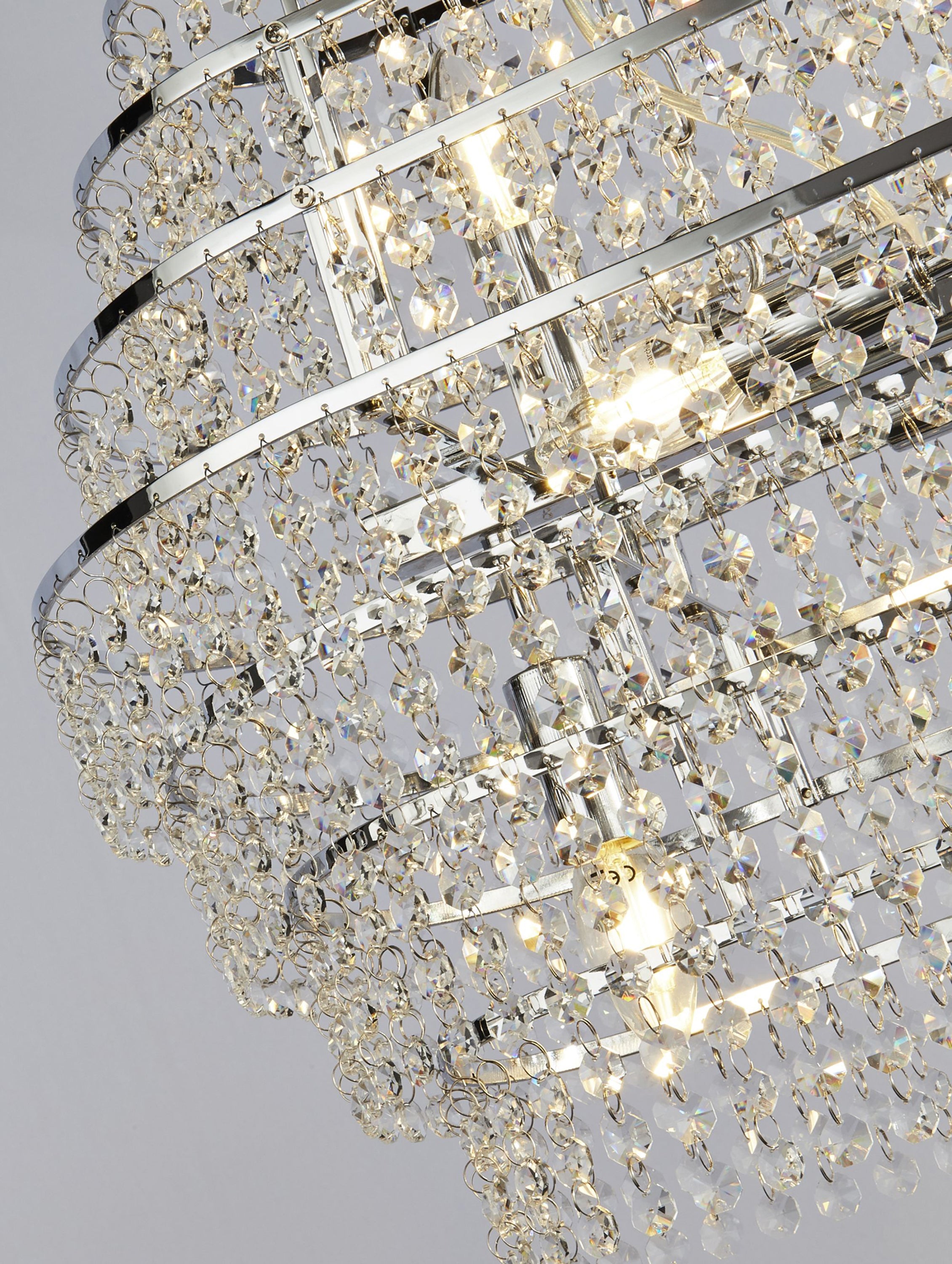 Searchlight Radfield 12 Light Ceiling Pendant - Chrome & Crystal