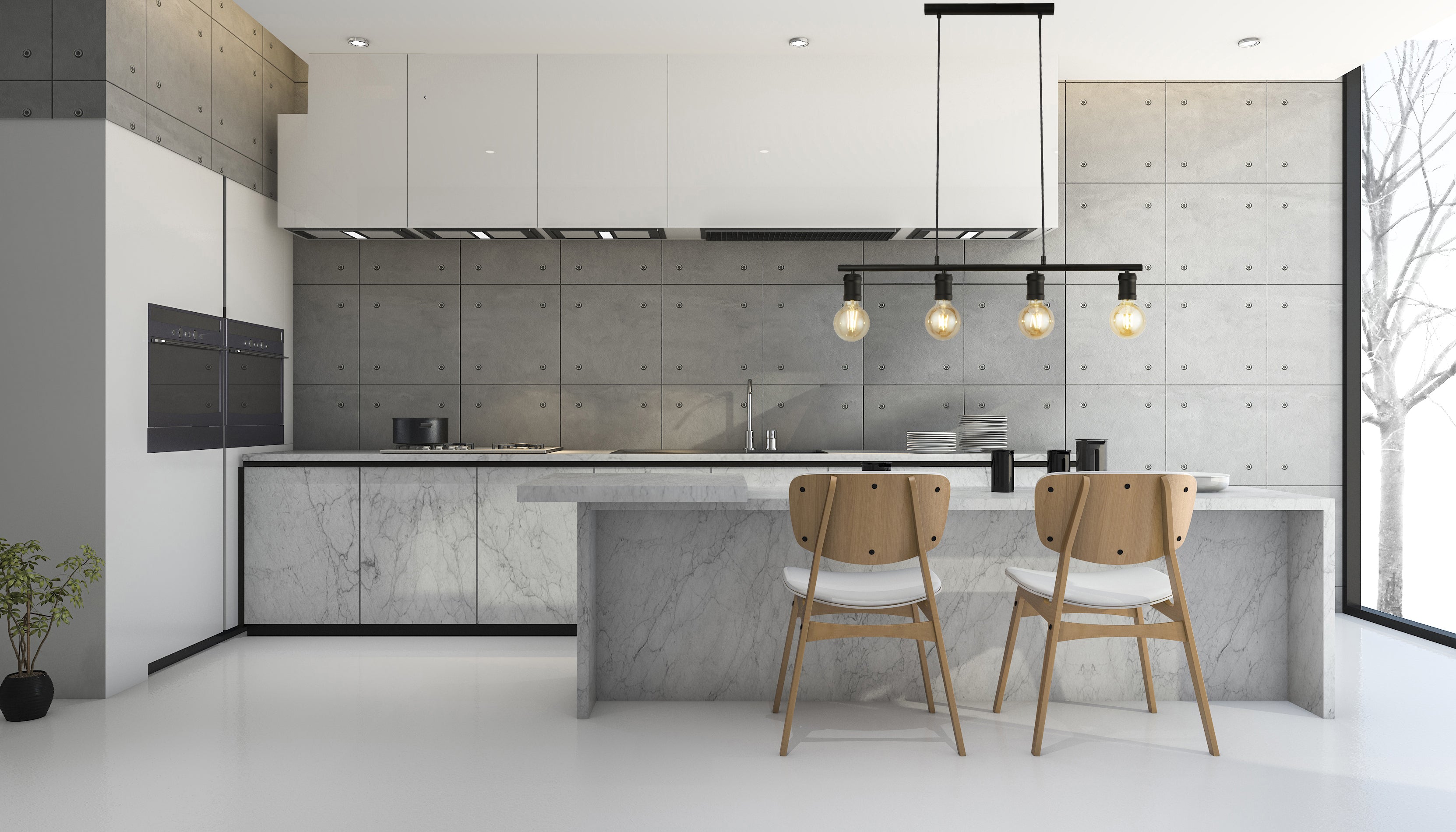 Searchlight Dalkeith 4 Light Bar Pendant - Sand Black