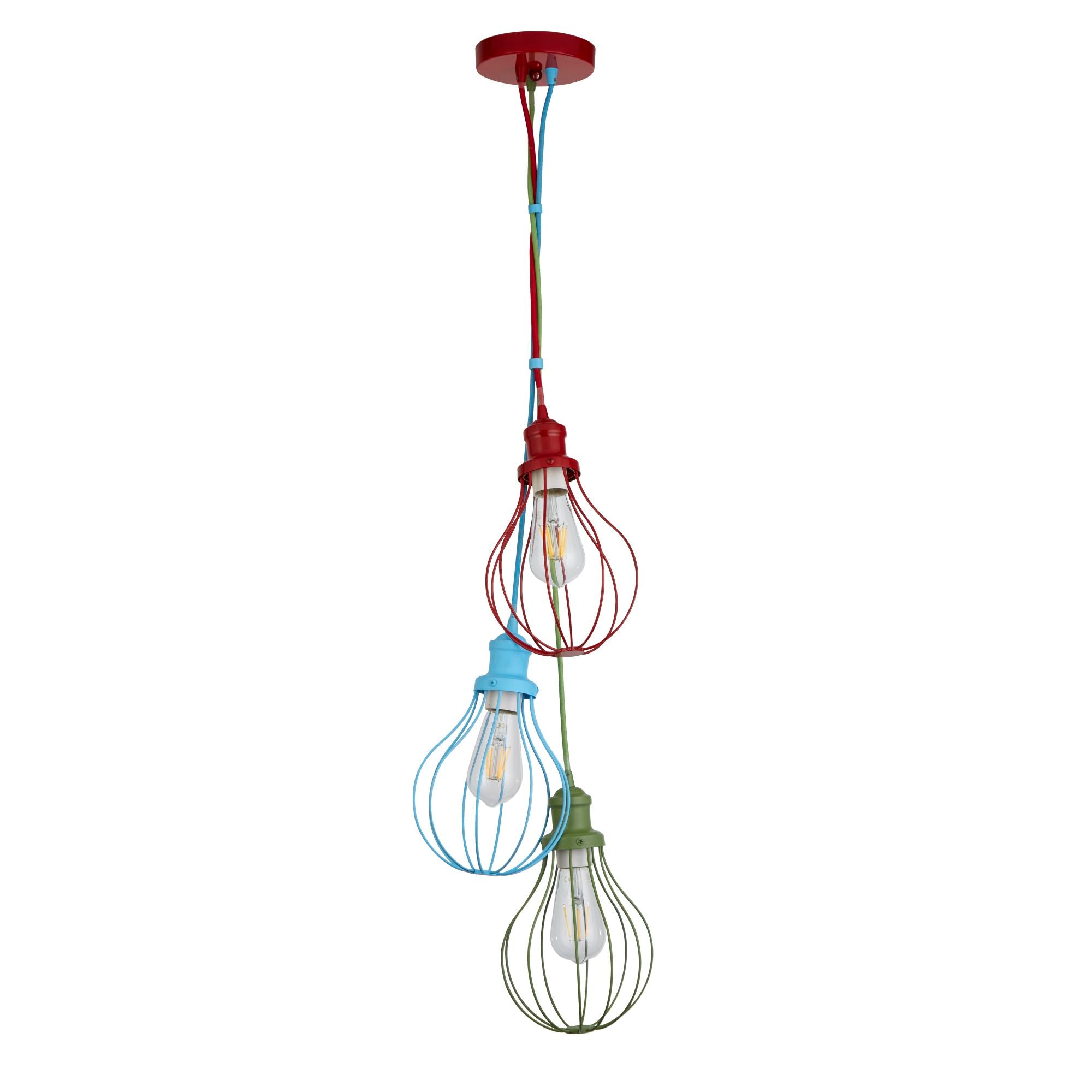 Searchlight Nimrod 3 Light Pendant - Multicoloured