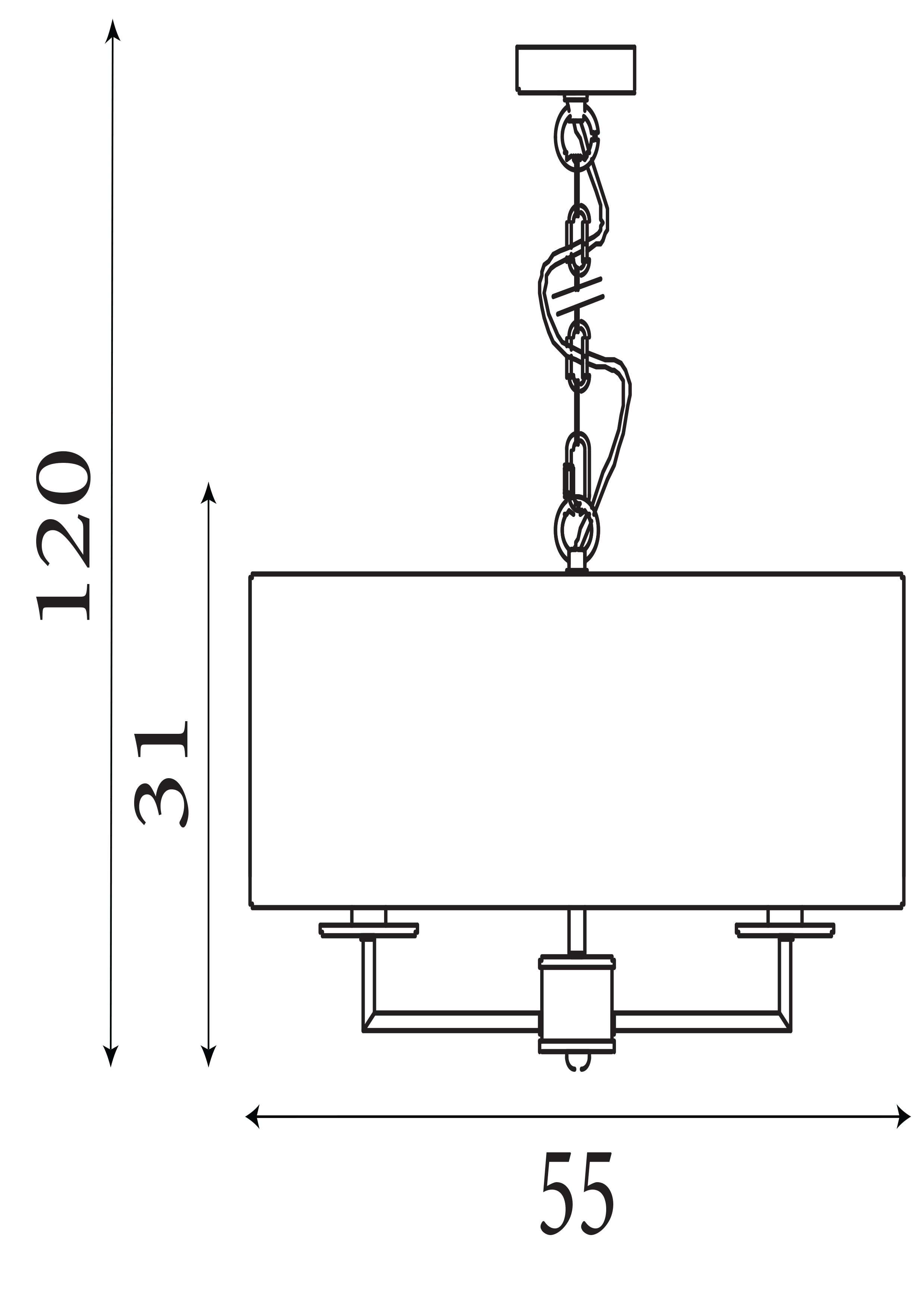 Searchlight James 5 Light Pendant - Satin Silver & Faux Silk Shade