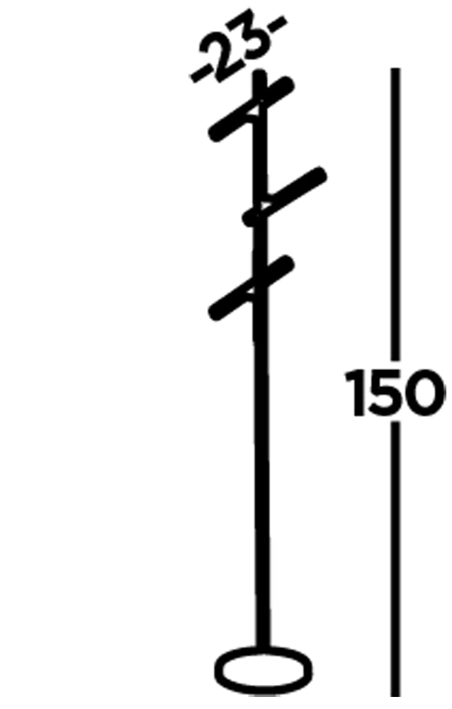 Searchlight Wapping 3 Light LED Floor Lamp - Black & Acrylic