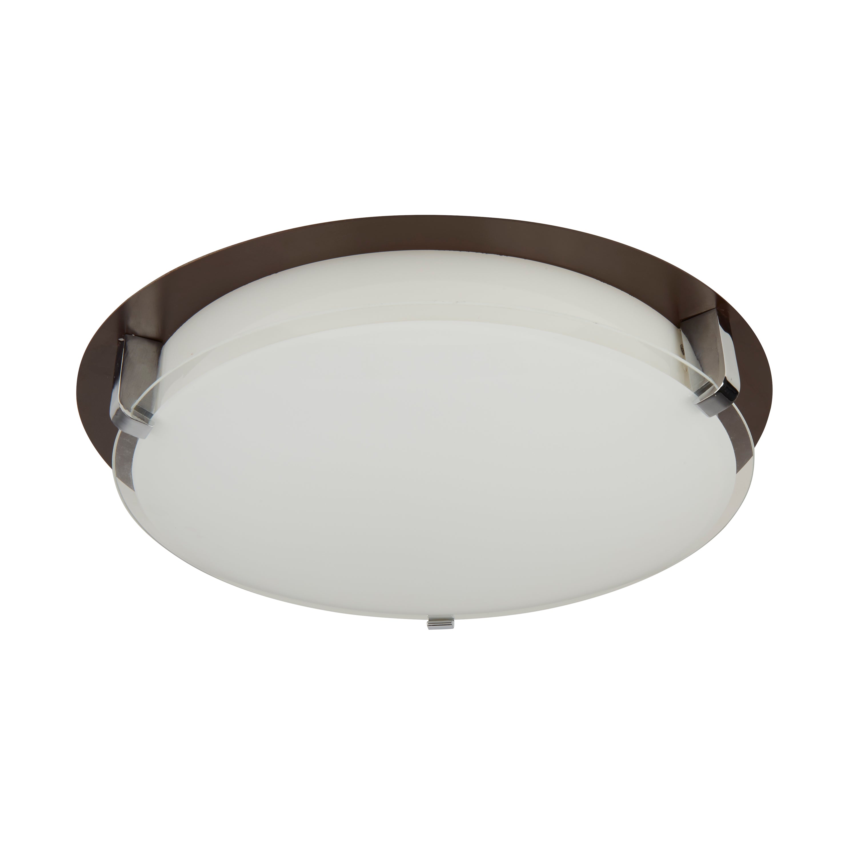 Searchlight Eastlake LED Flush - Brown & Opal Glass
