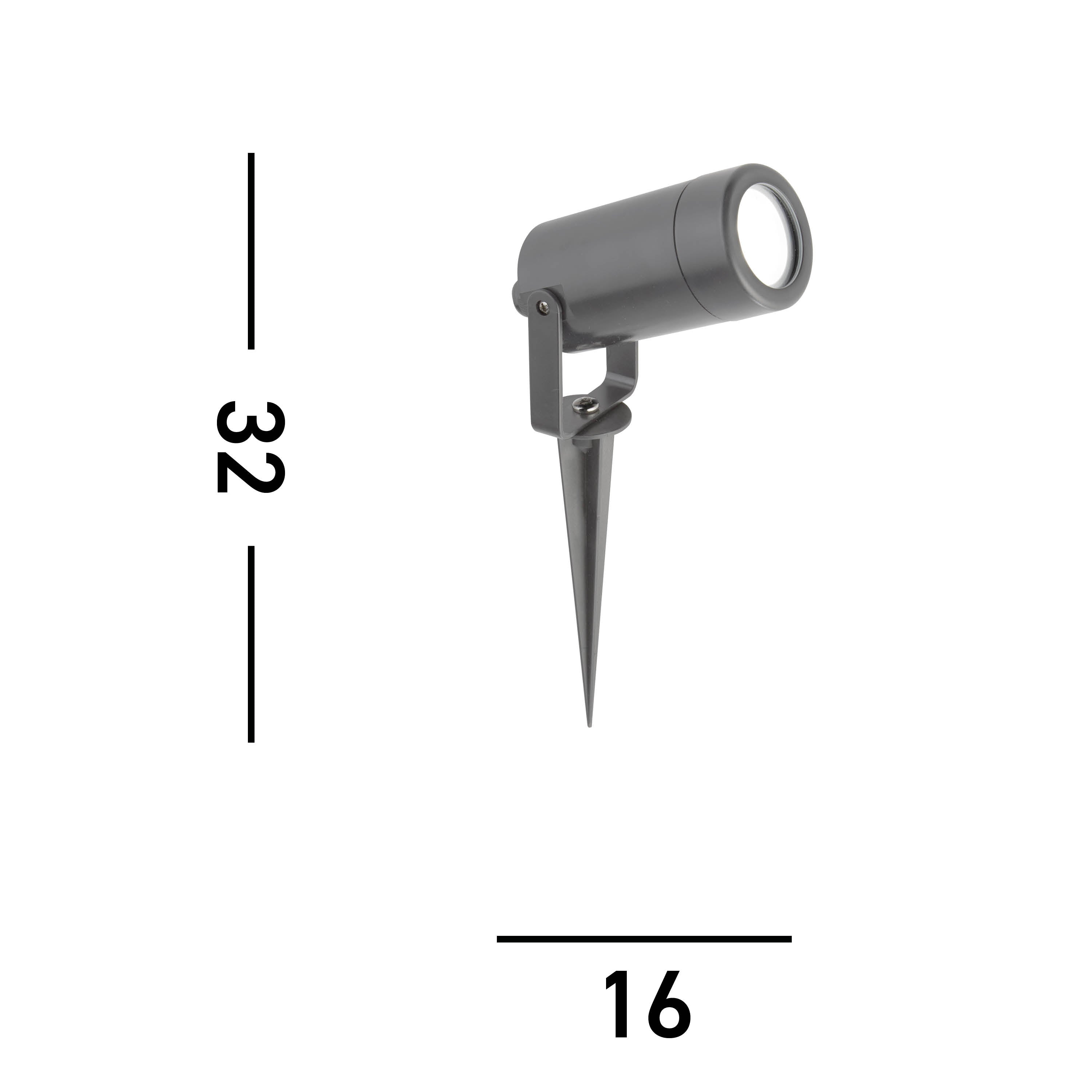 Searchlight Southbank Outdoor Garden Spike - Grey Polycarbonate - IP44